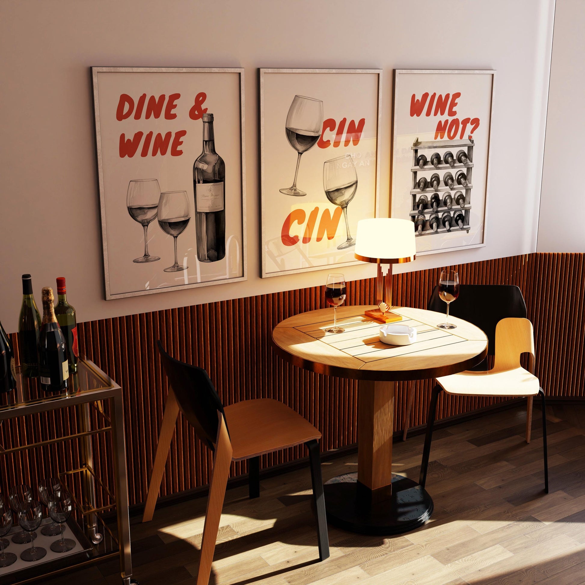 Funny Wine Art Print Set, Kitchen Bar Decor (Unframed) d132