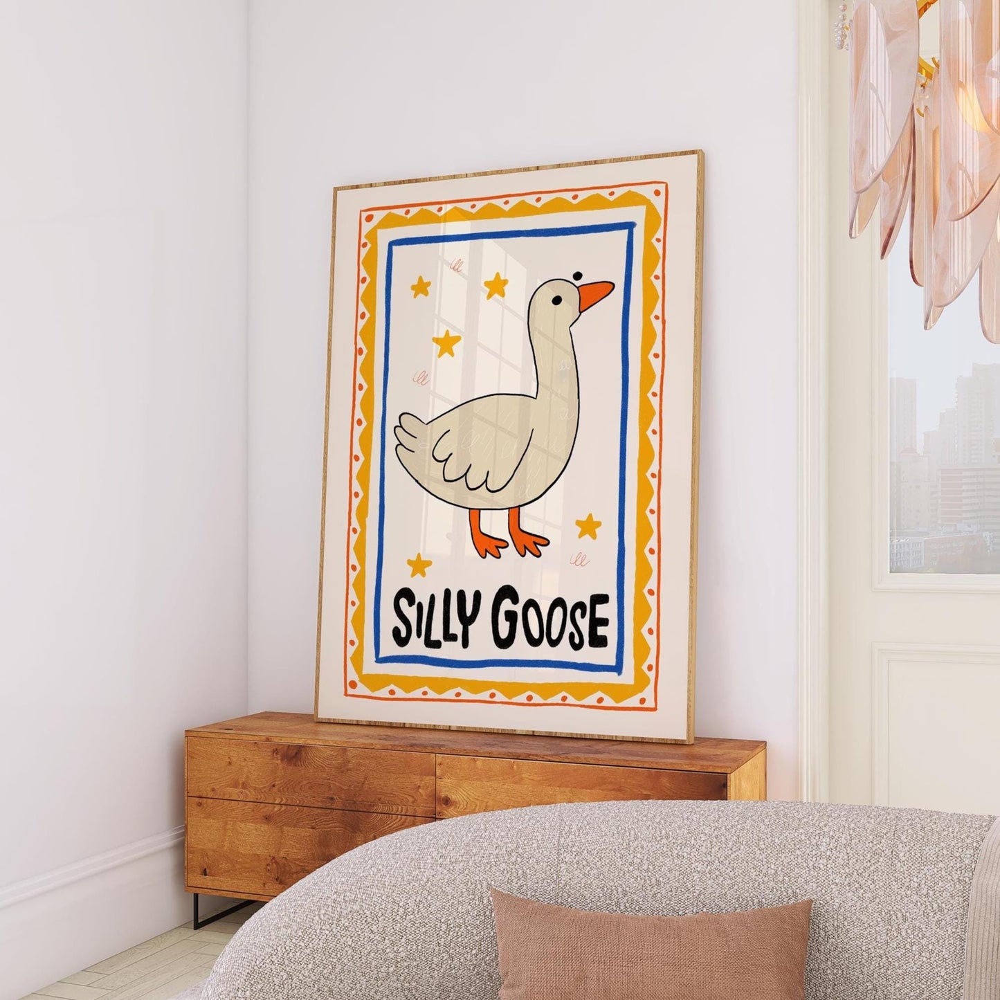 Silly Goose On The Loose Print, Goose Nursery Poster, Kids Room Decor MR6