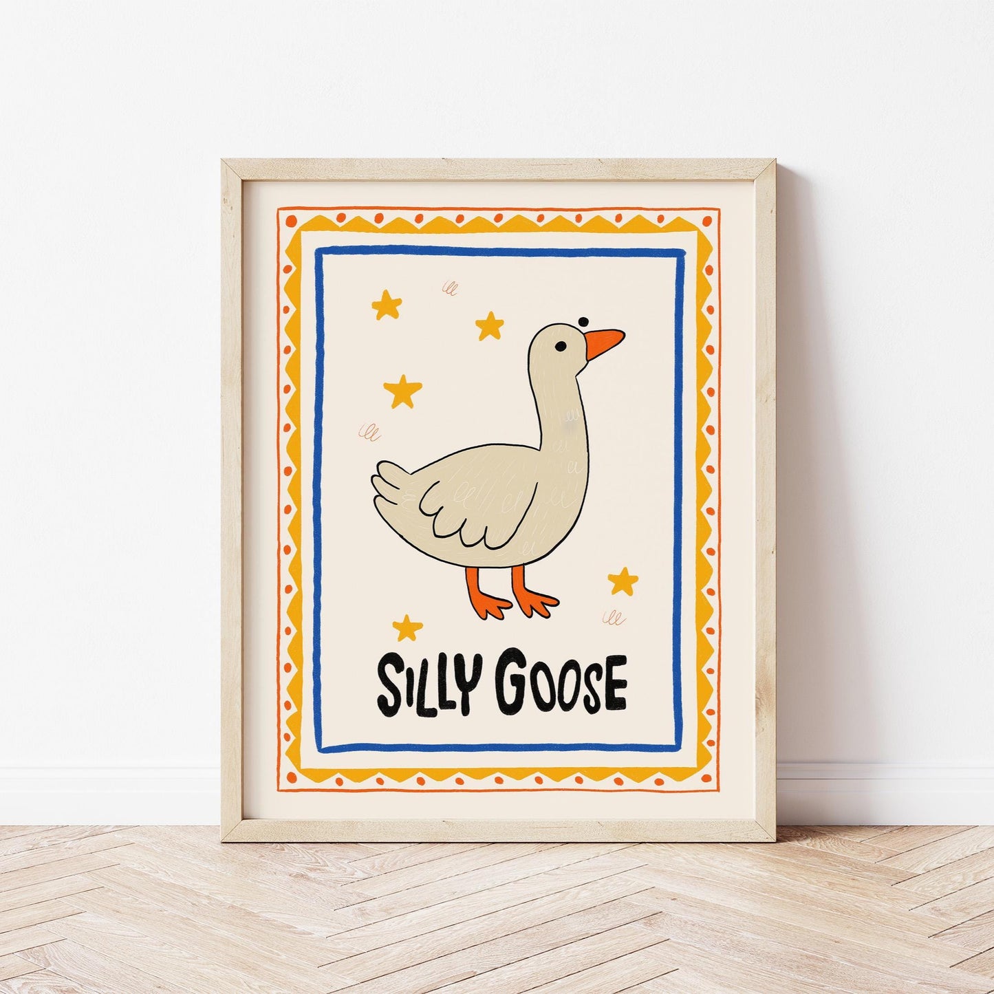 Silly Goose On The Loose Print, Goose Nursery Poster, Kids Room Decor MR6