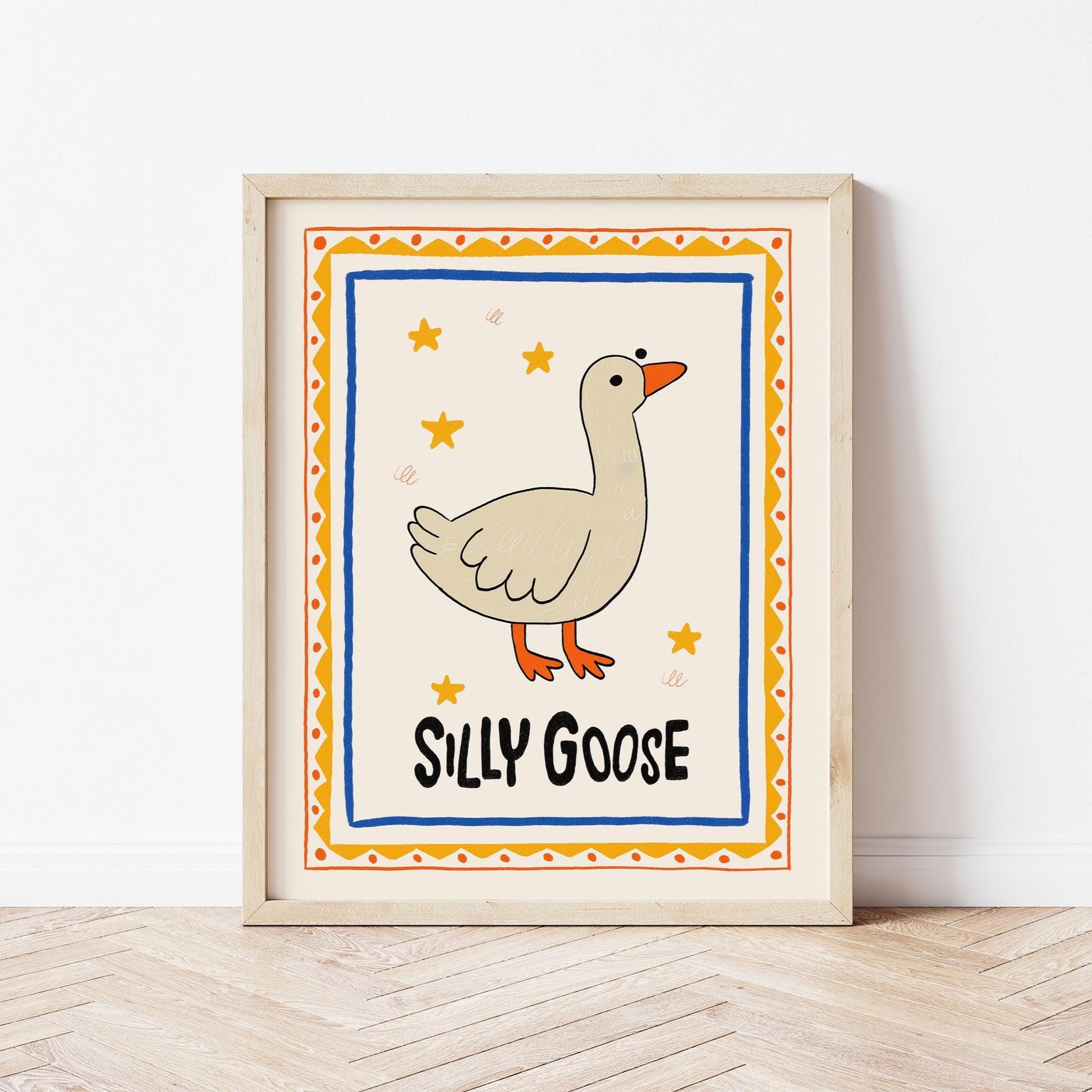 Silly Goose On The Loose Print, Goose Nursery Poster, Kids Room Decor MR6