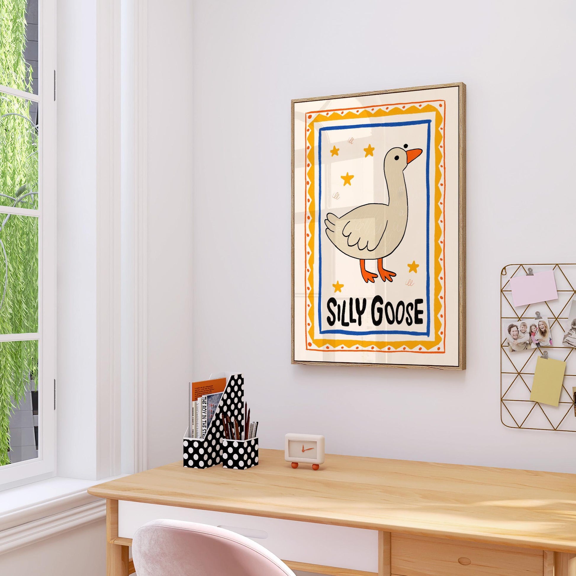 Silly Goose On The Loose Print, Goose Nursery Poster, Kids Room Decor MR6