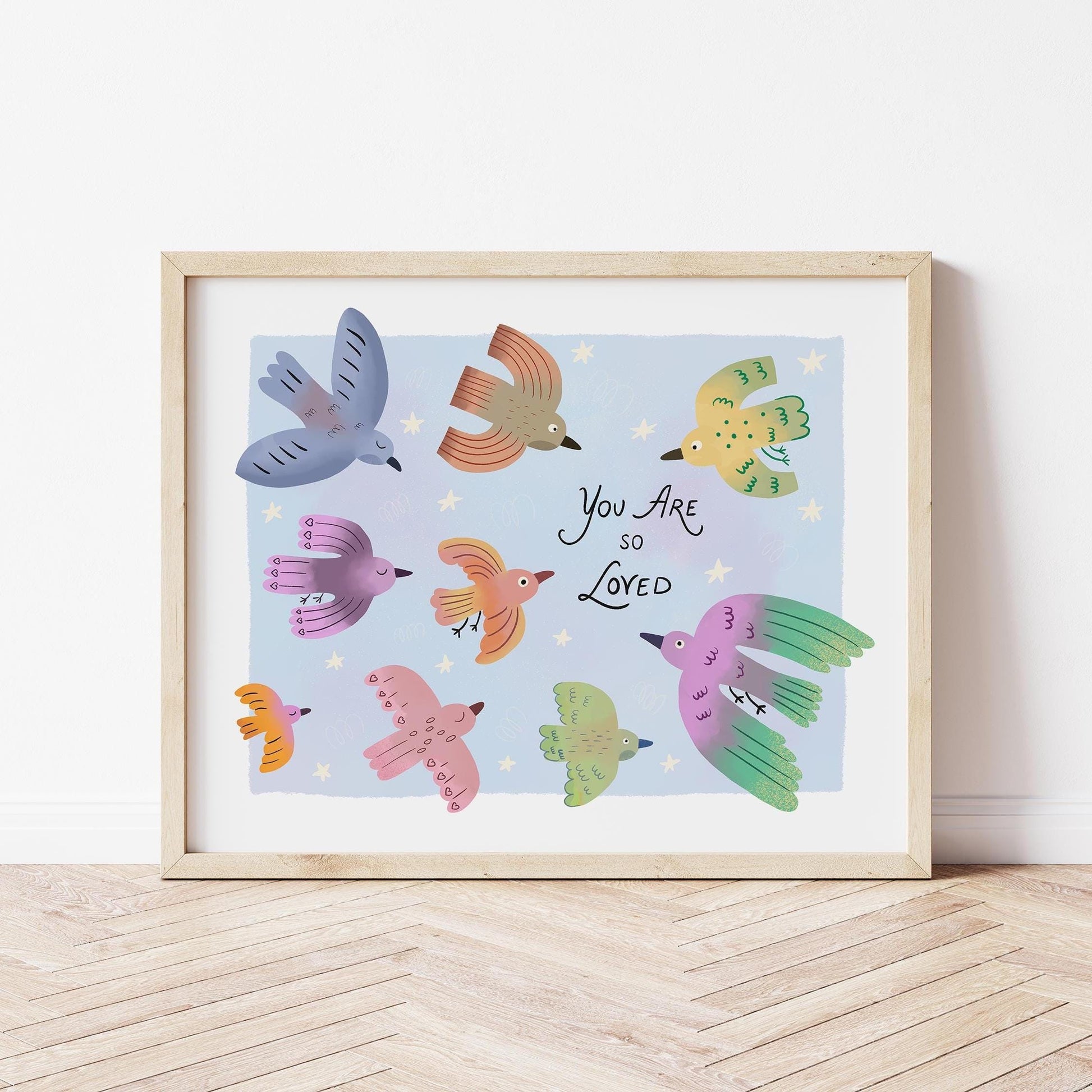You Are So Loved Nursery Wall Art, Children's Bedroom Poster, Playroom Decor (MR70)