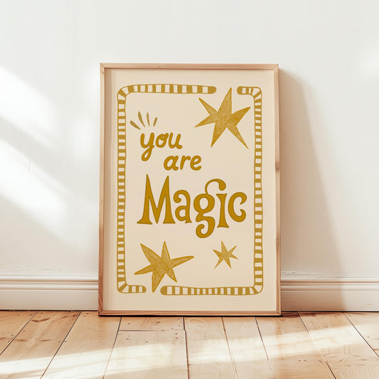 You Are Magic Print, Stars Kids Room Poster, Boho Nursery Wall Decor MR11