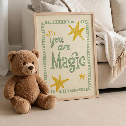 You Are Magic Print, Stars Kids Room Poster, Boho Nursery Wall Decor MR11