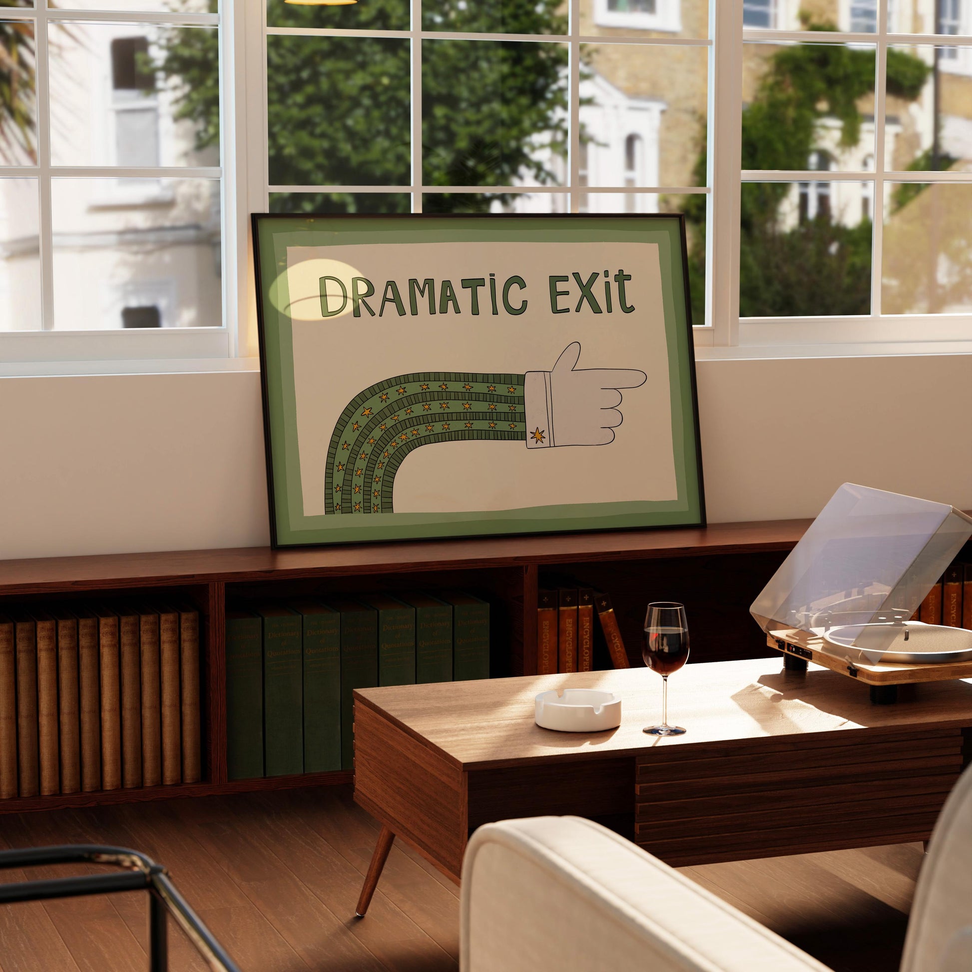 Dramatic Exit Print, Funny Wall Art, Gallery Wall Poster, Unframed MR85