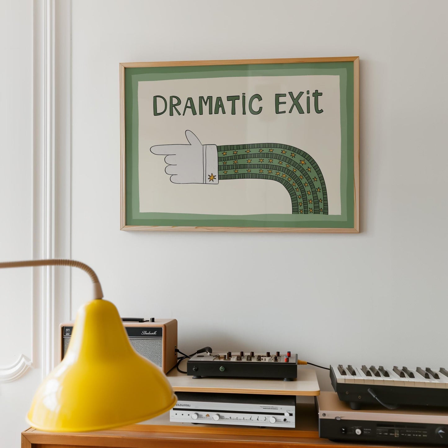 Dramatic Exit Print, Funny Wall Art, Gallery Wall Poster, Unframed MR85