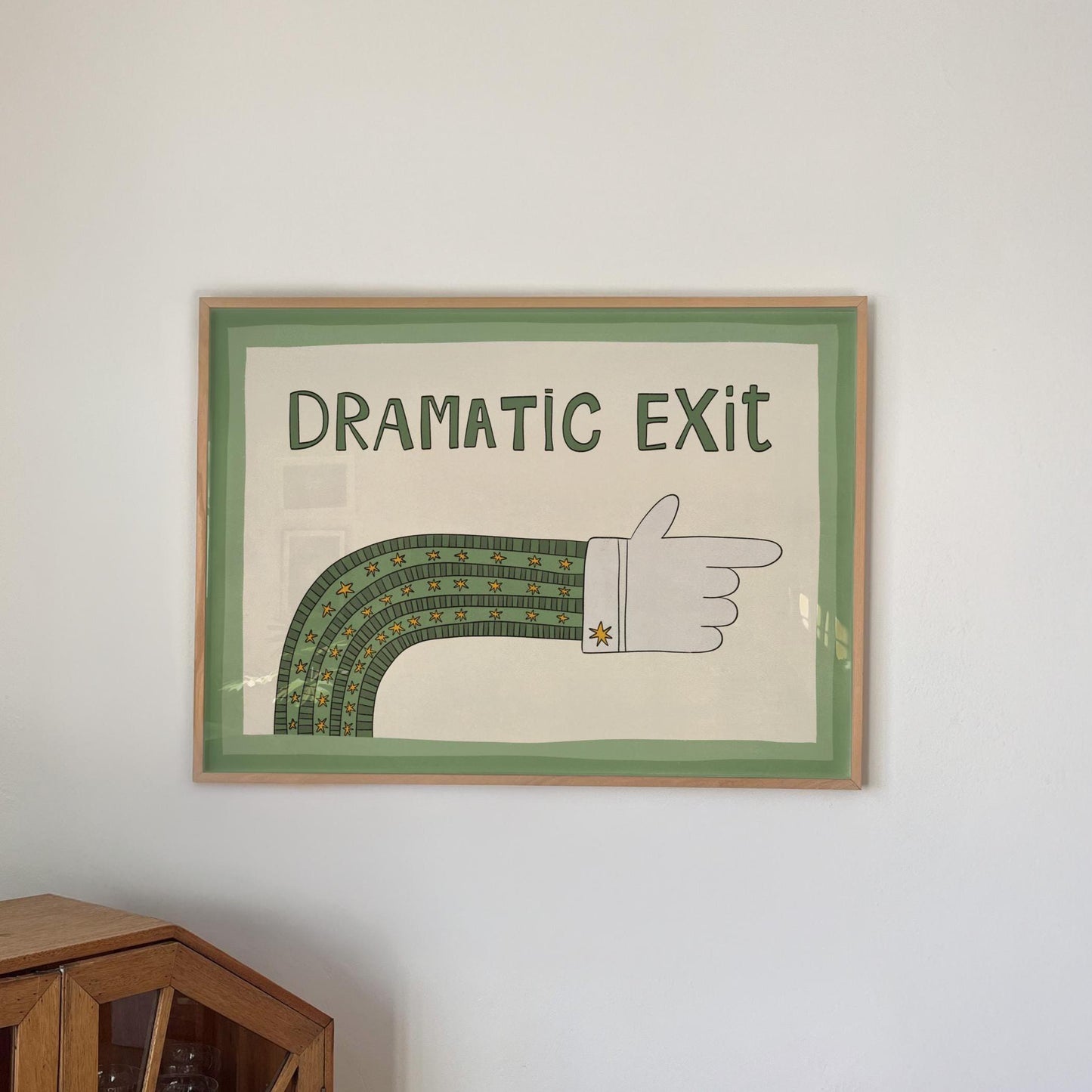 Dramatic Exit Print, Funny Wall Art, Gallery Wall Poster, Unframed MR85