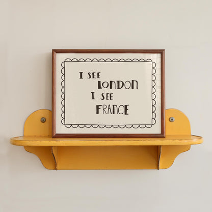 I See London I See France Print, Funny Toilet Poster, Powder Room Decor MR34
