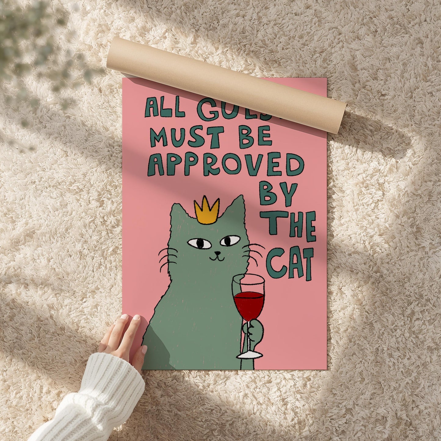 All Guests Must Be Approved By The Cat Print, Wall Art, Cat Lover Gift MR78