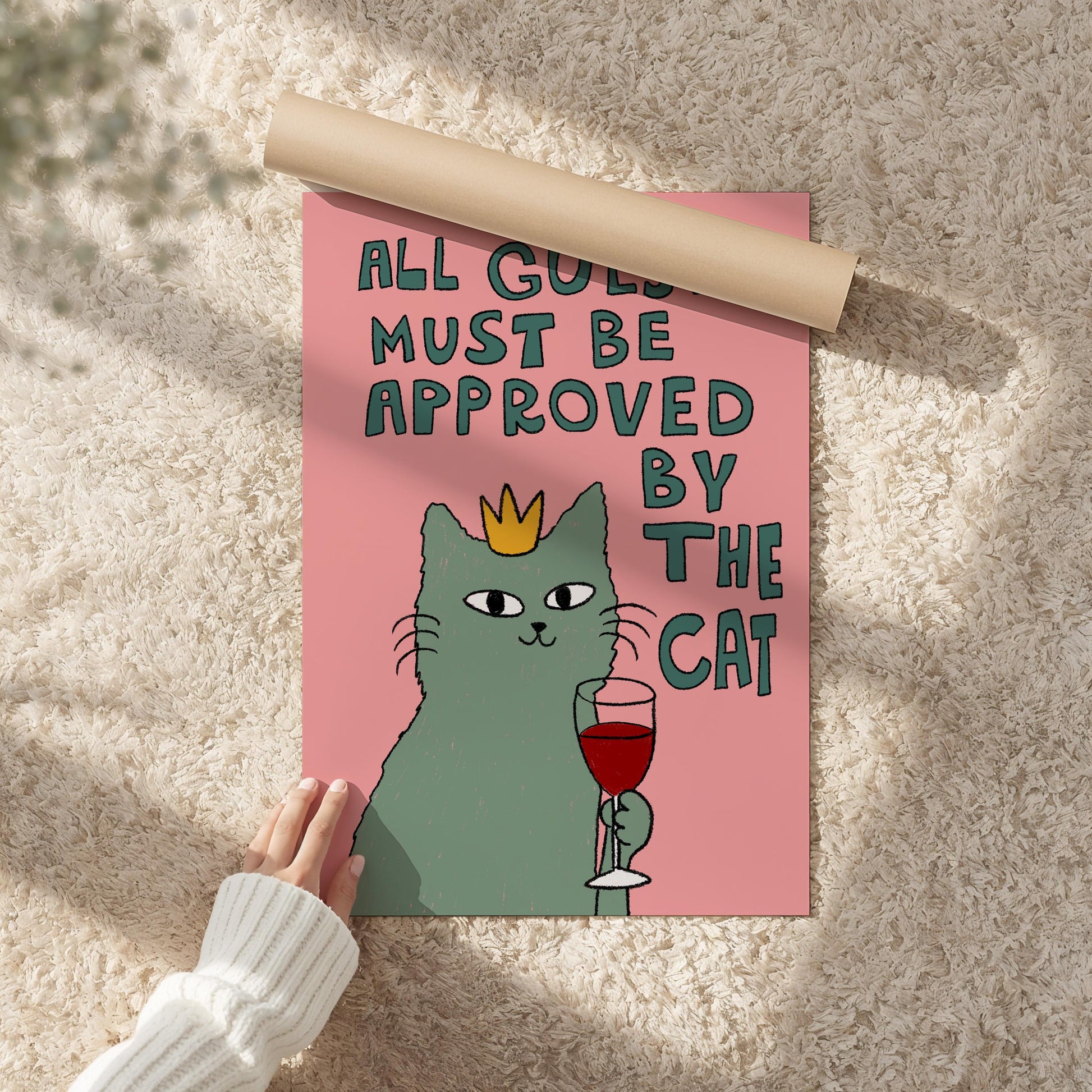 All Guests Must Be Approved By The Cat Print, Wall Art, Cat Lover Gift MR78