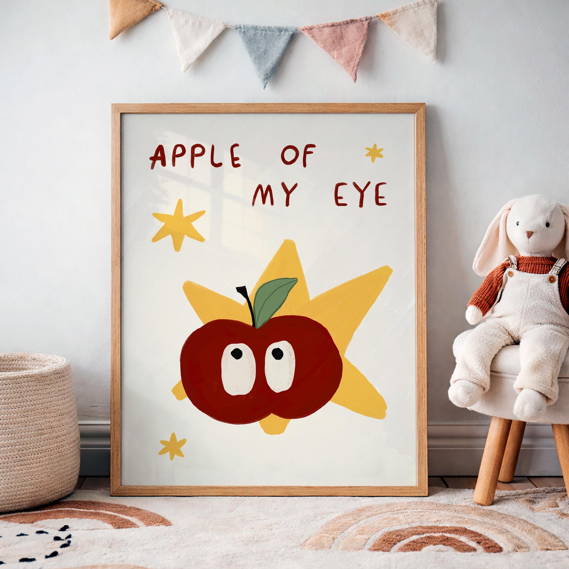 Apple of My Eye Nursery Wall Art, Baby Shower Gift, Playroom Decor (MR86)