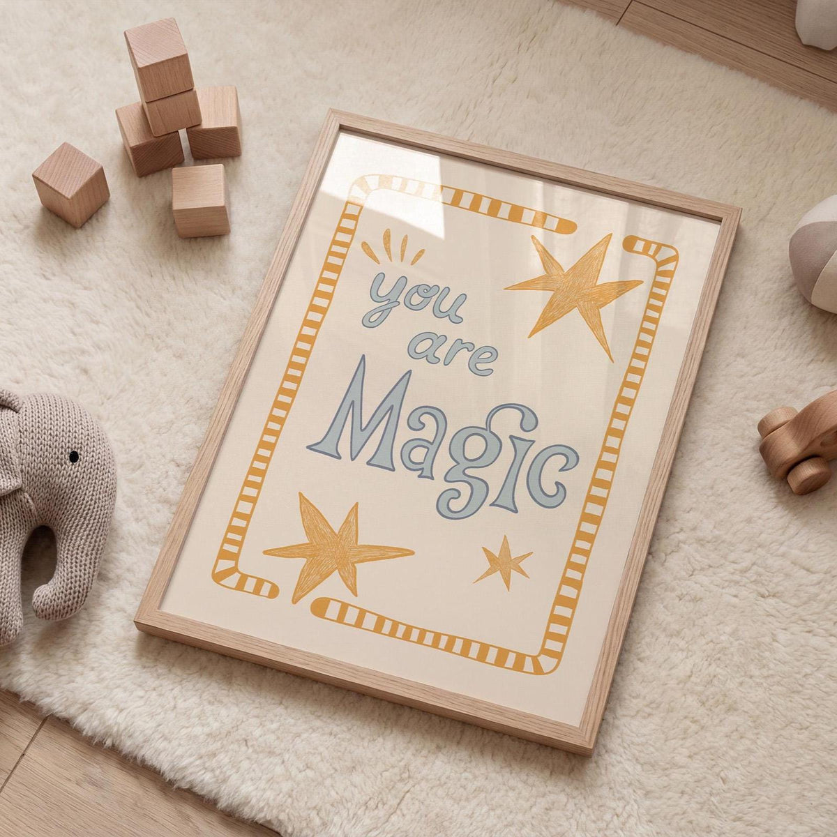 You Are Magic Print, Stars Kids Room Poster, Boho Nursery Wall Decor MR11