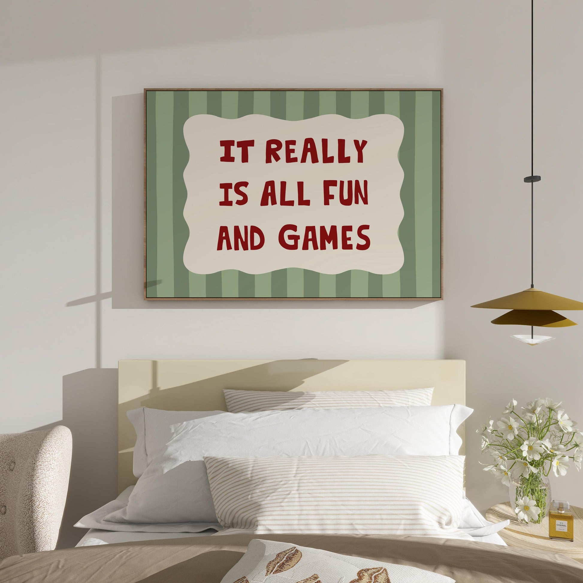 All Fun and Games Poster, Funky Playroom Art, Colorful Kids Print MR92