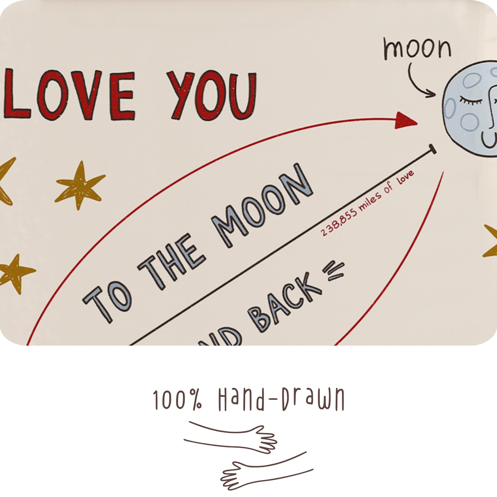Love You To The Moon And Back Print, Playroom Poster, Nursery Wall Decor MR93