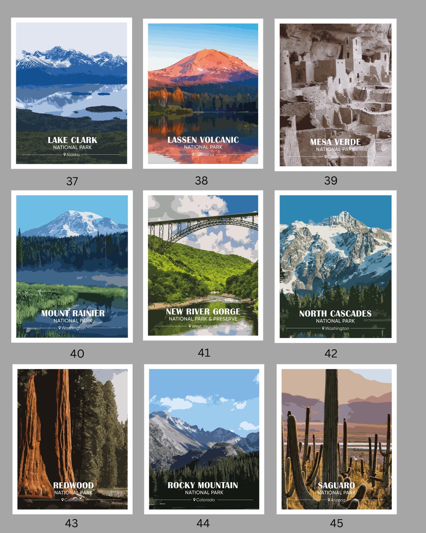 National Park Vintage Poster Set – Retro Travel Prints