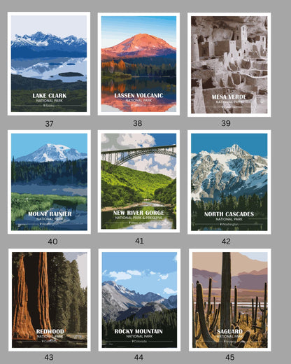 National Park Vintage Poster Set – Retro Travel Prints