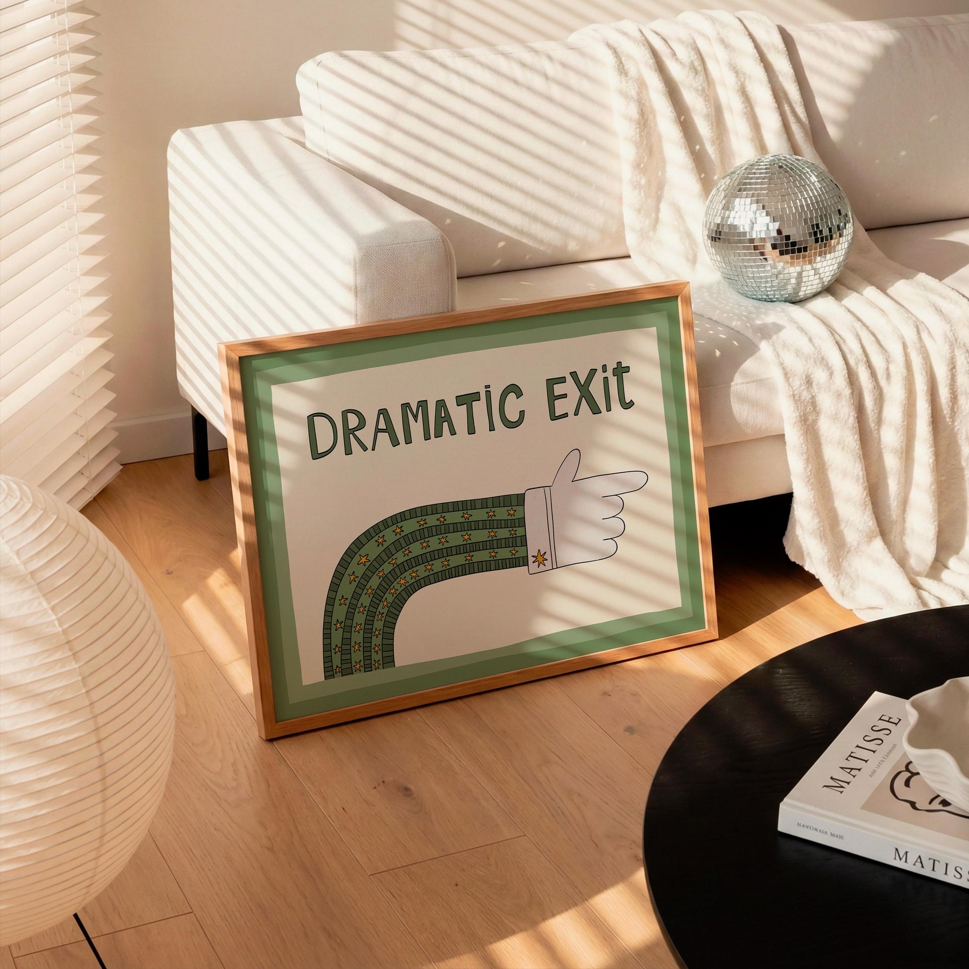 Dramatic Exit Print, Funny Wall Art, Gallery Wall Poster, Unframed MR85