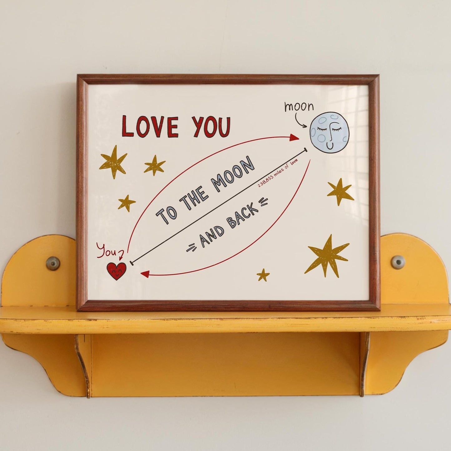 Love You To The Moon And Back Print, Playroom Poster, Nursery Wall Decor MR93