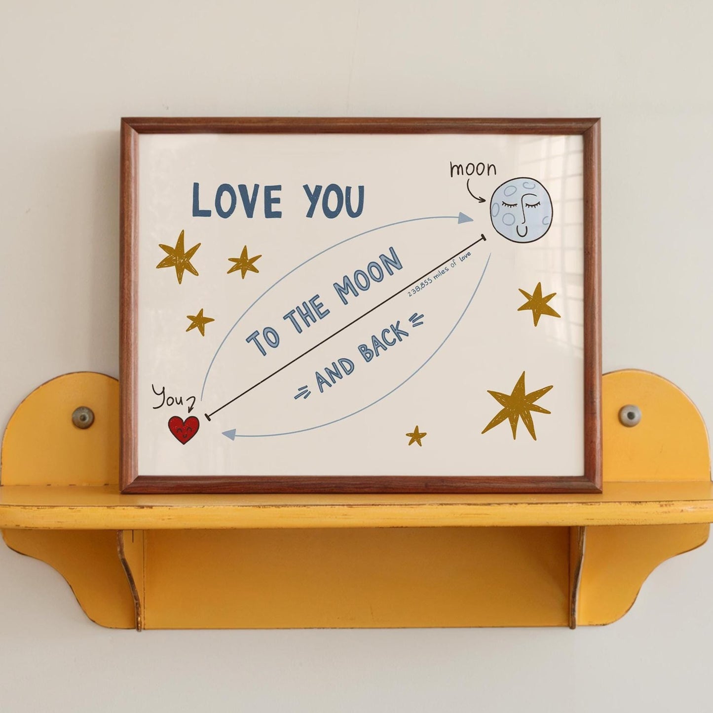 Love You To The Moon And Back Print, Playroom Poster, Nursery Wall Decor MR93