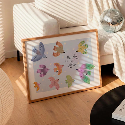 You Are So Loved Nursery Wall Art, Children's Bedroom Poster, Playroom Decor (MR70)