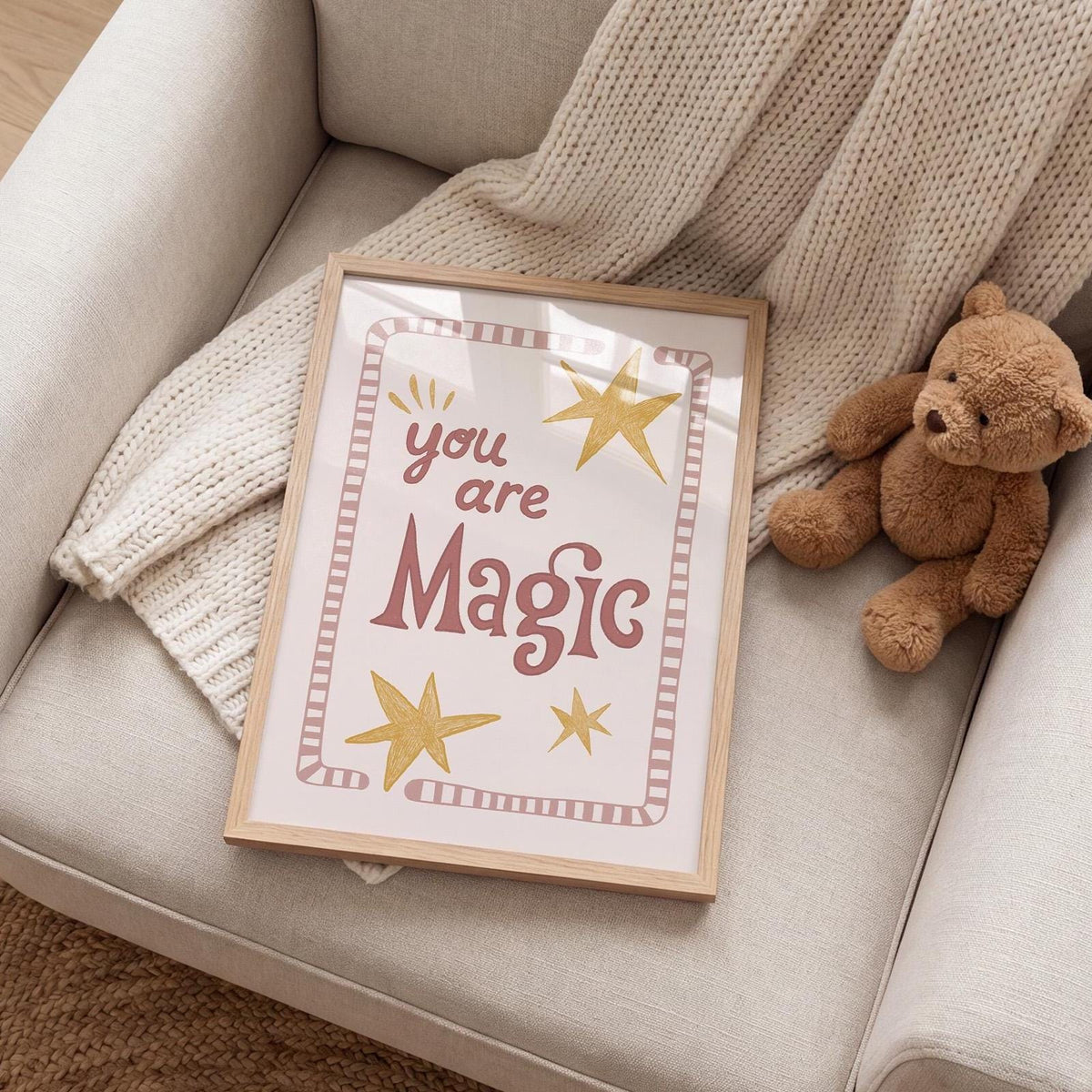 You Are Magic Print, Stars Kids Room Poster, Boho Nursery Wall Decor MR11