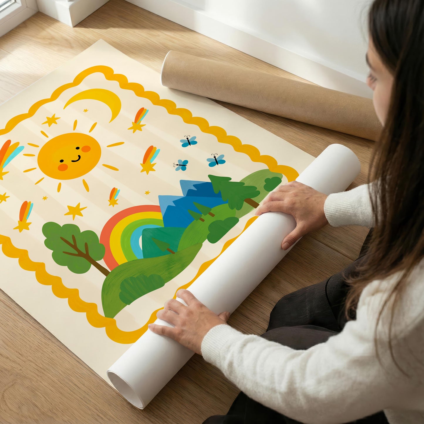 How Wonderful Life Is Now You're In The World Print, Nursery Wall Art, Kids Room Poster (MR16)