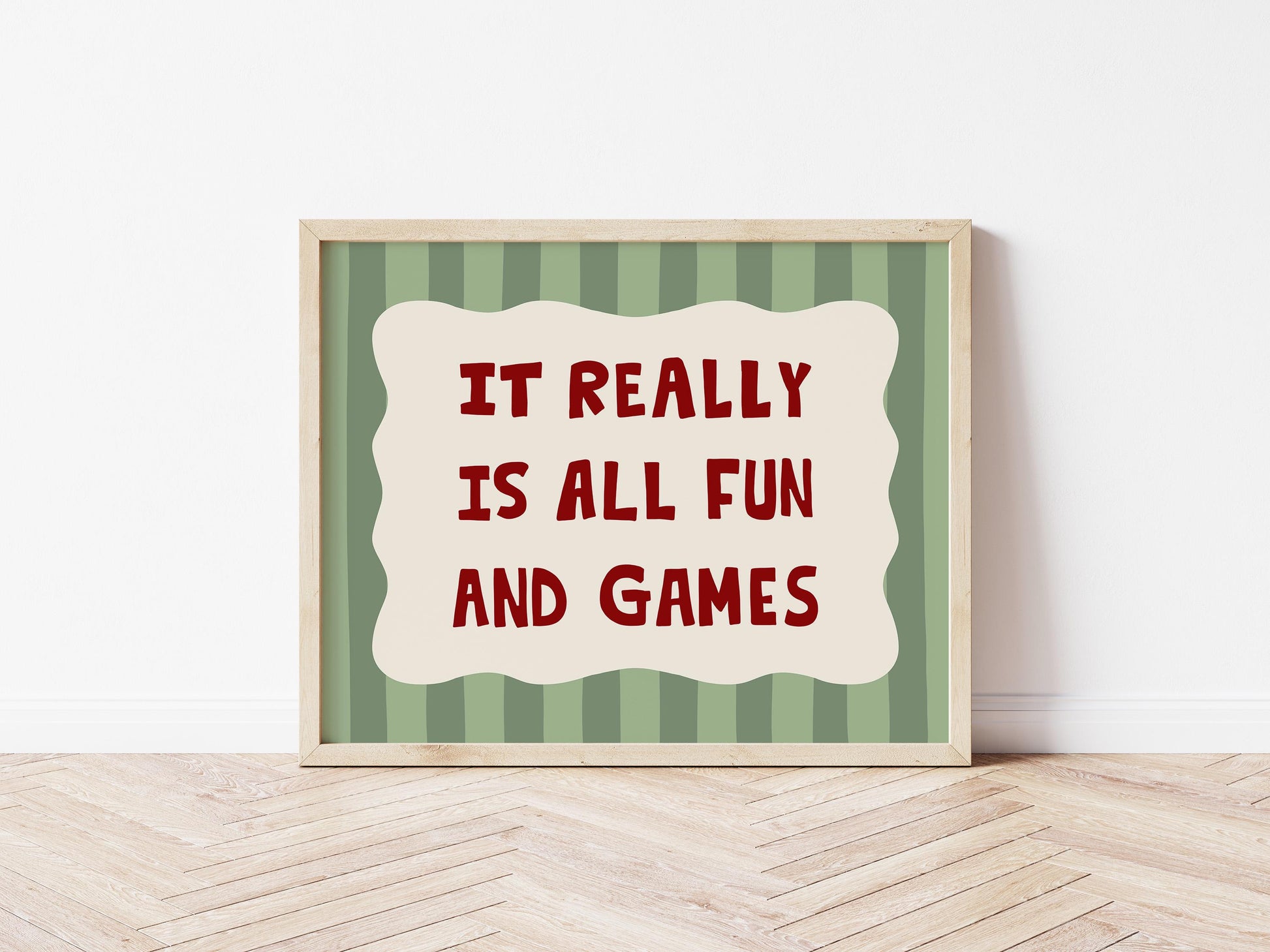 All Fun and Games Poster, Funky Playroom Art, Colorful Kids Print MR92