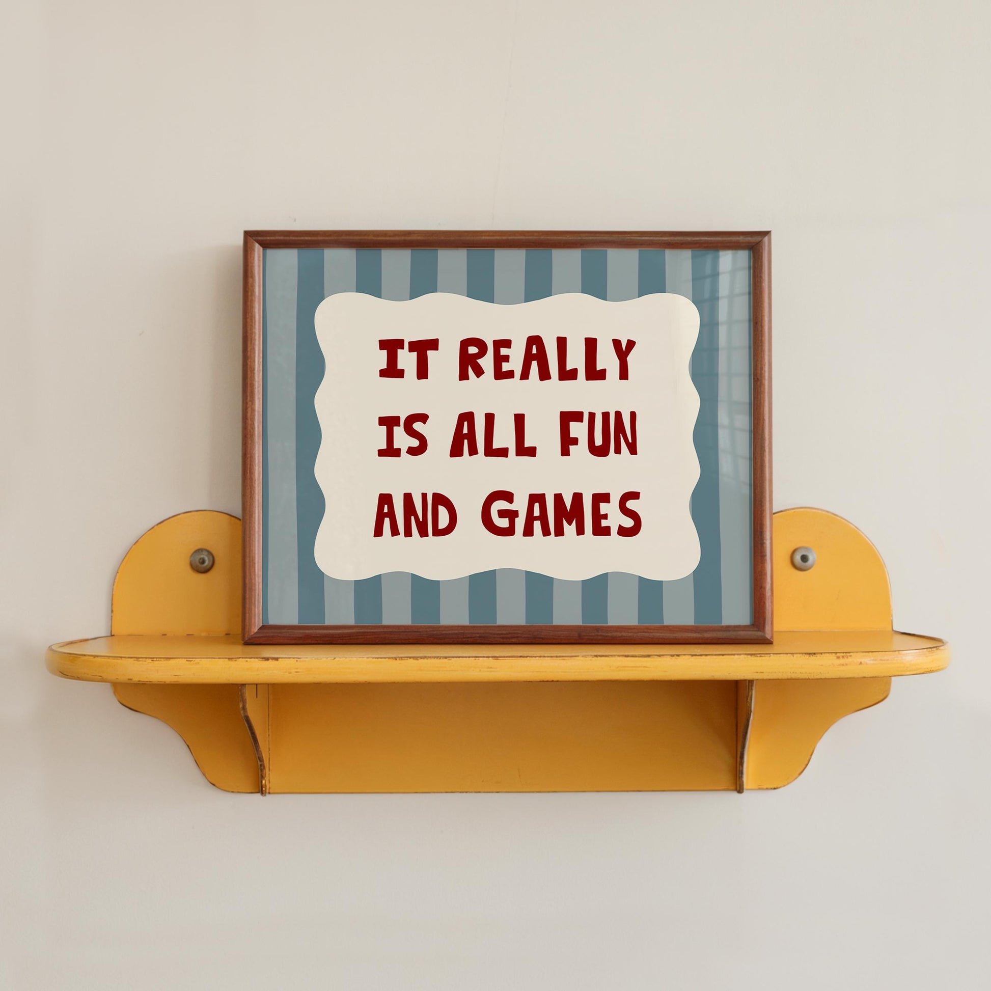All Fun and Games Poster, Funky Playroom Art, Colorful Kids Print MR92