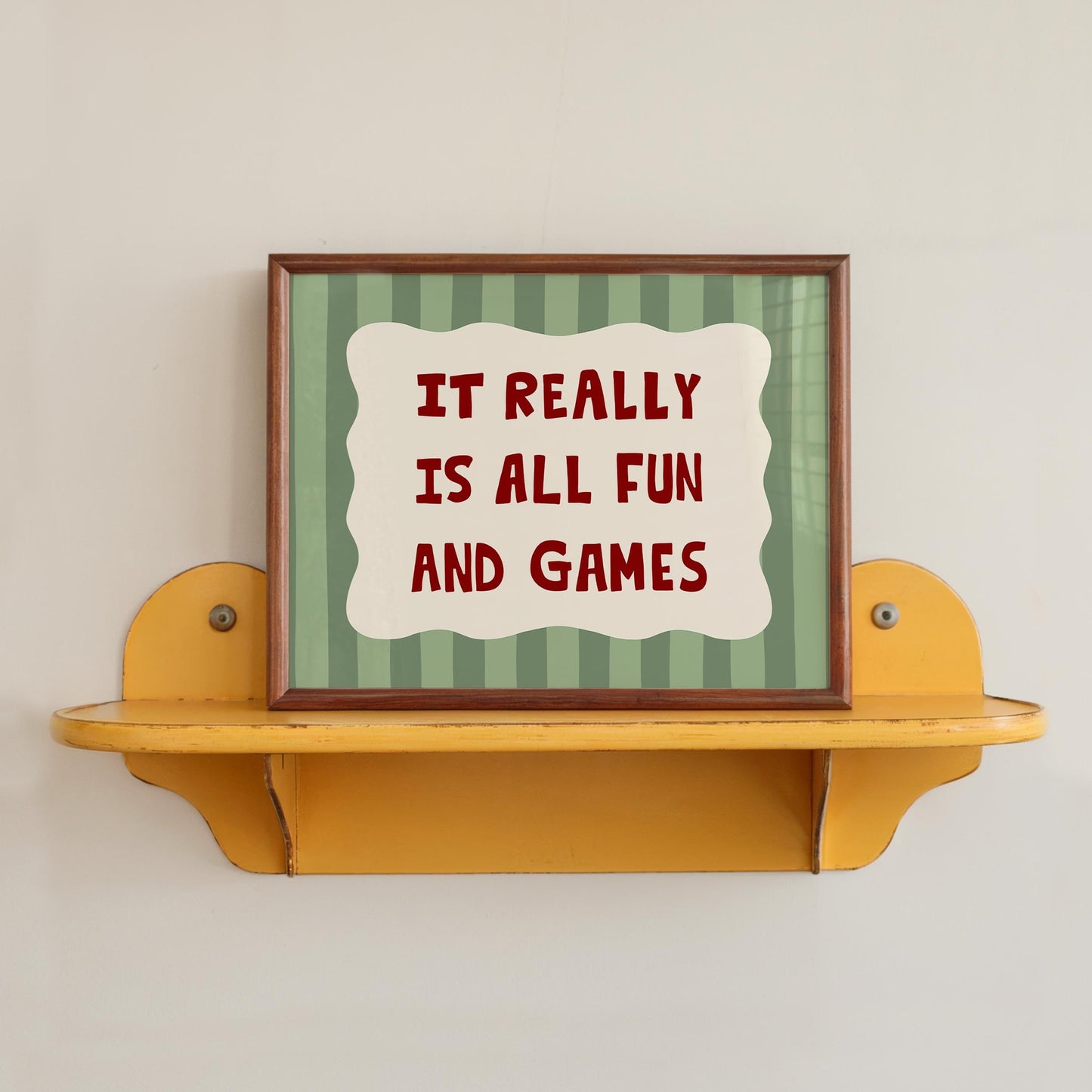 All Fun and Games Poster, Funky Playroom Art, Colorful Kids Print MR92
