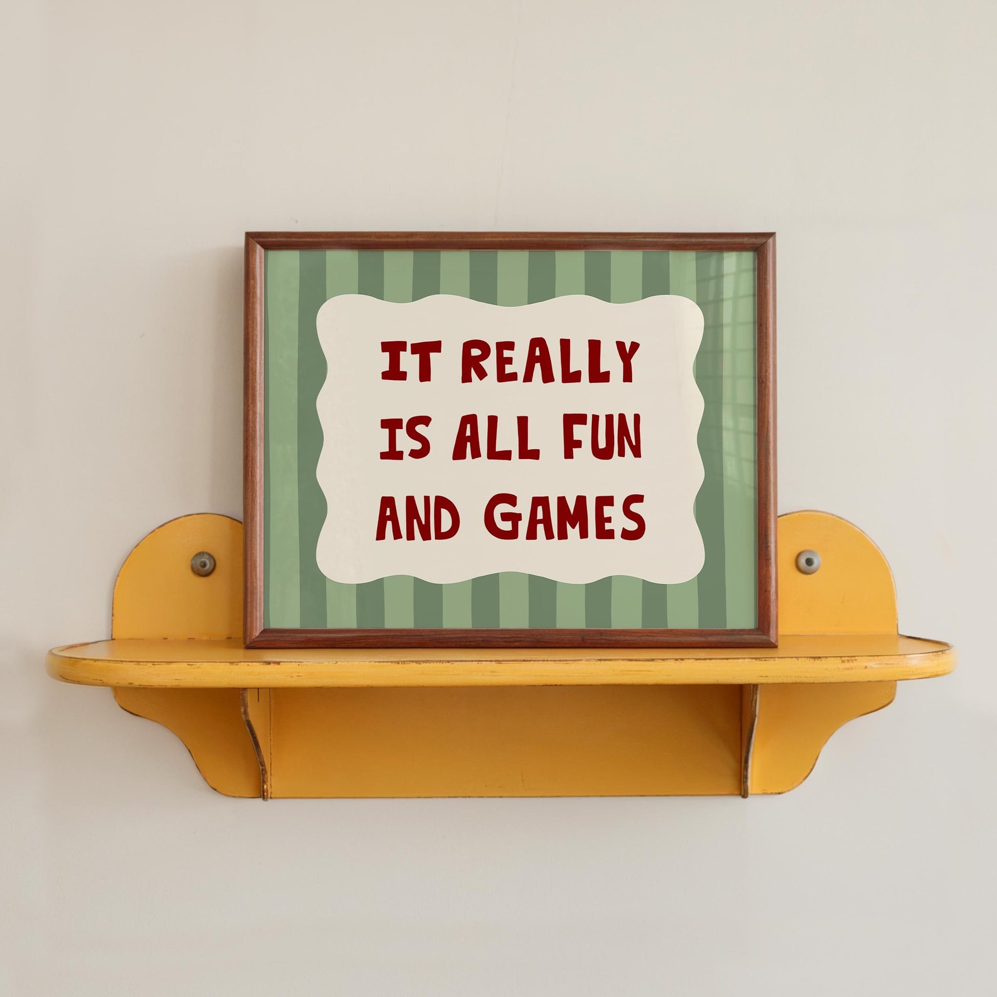 All Fun and Games Poster, Funky Playroom Art, Colorful Kids Print MR92