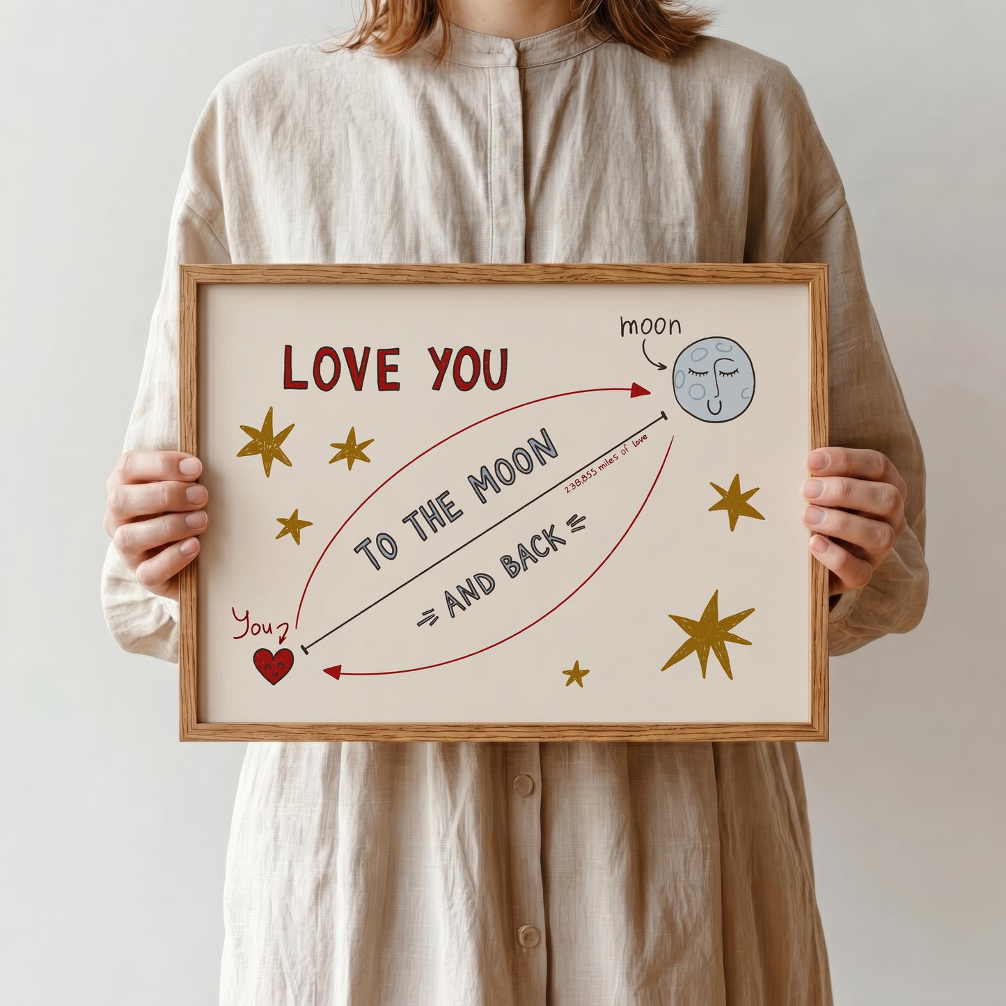 Love You To The Moon And Back Print, Playroom Poster, Nursery Wall Decor MR93