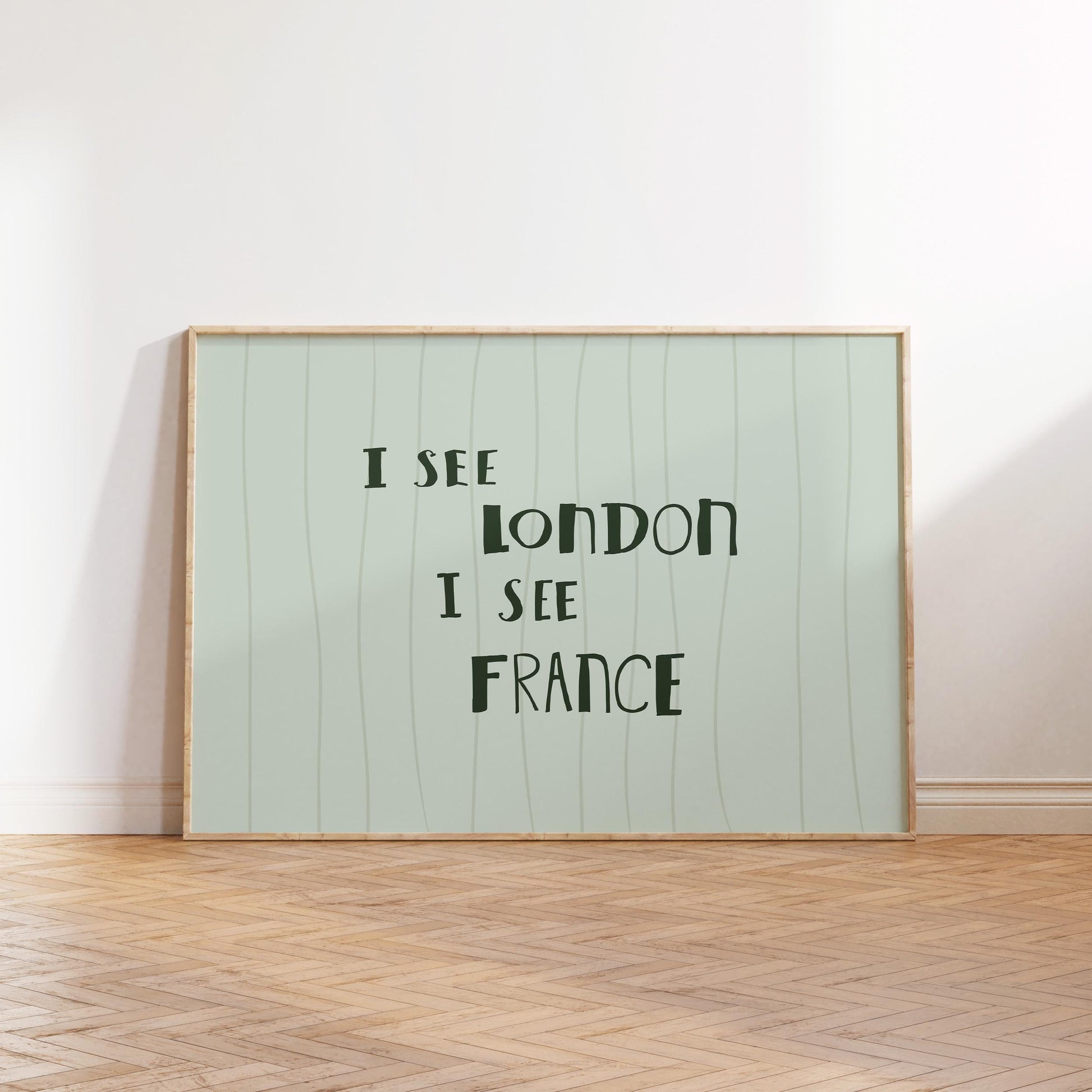 I See London I See France Print, Funny Bathroom Art, Striped Cheeky Decor MR97