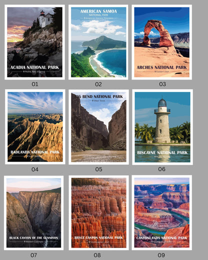 National Park Vintage Poster Set – Retro Travel Prints