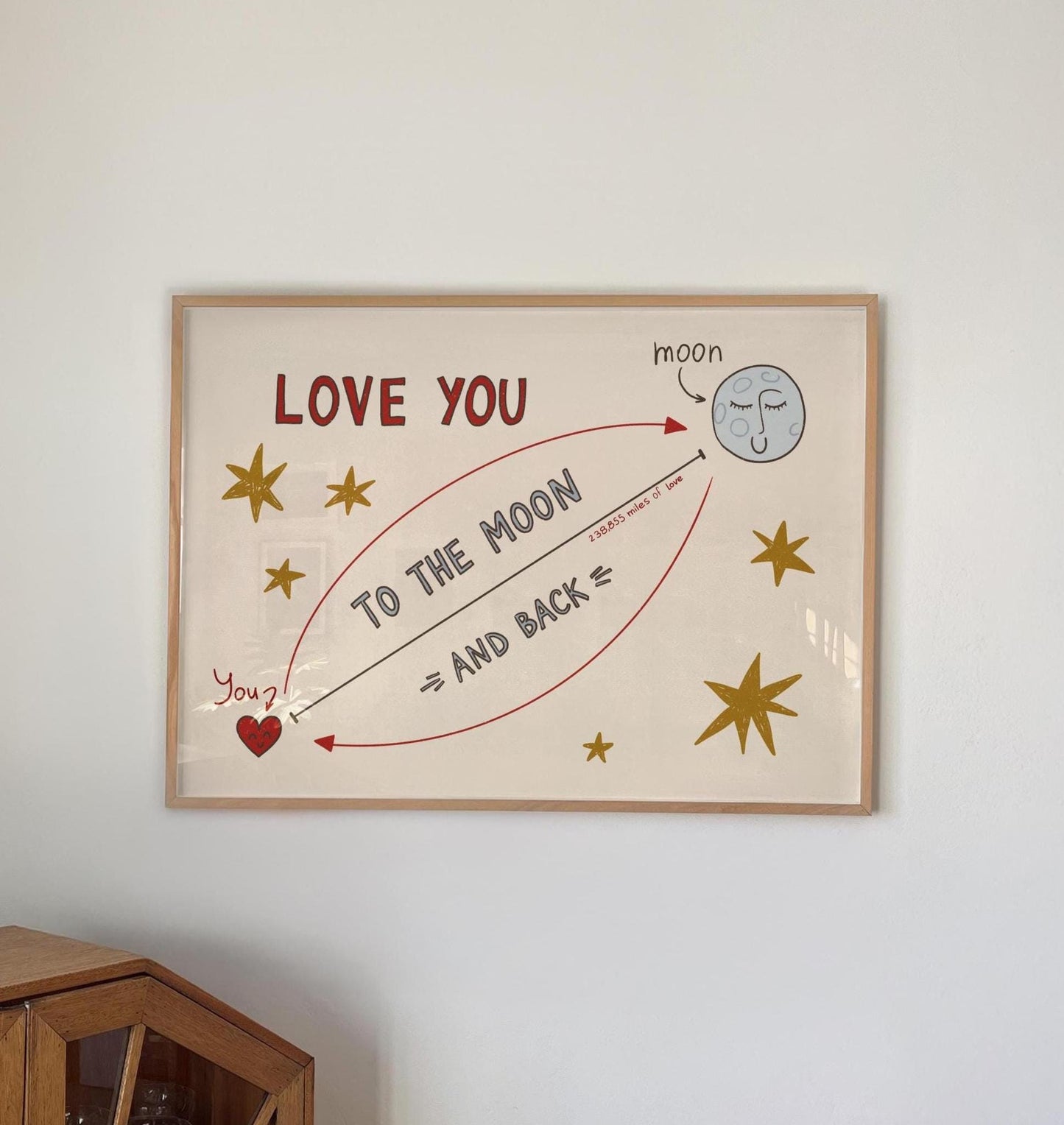 Love You To The Moon And Back Print, Playroom Poster, Nursery Wall Decor MR93