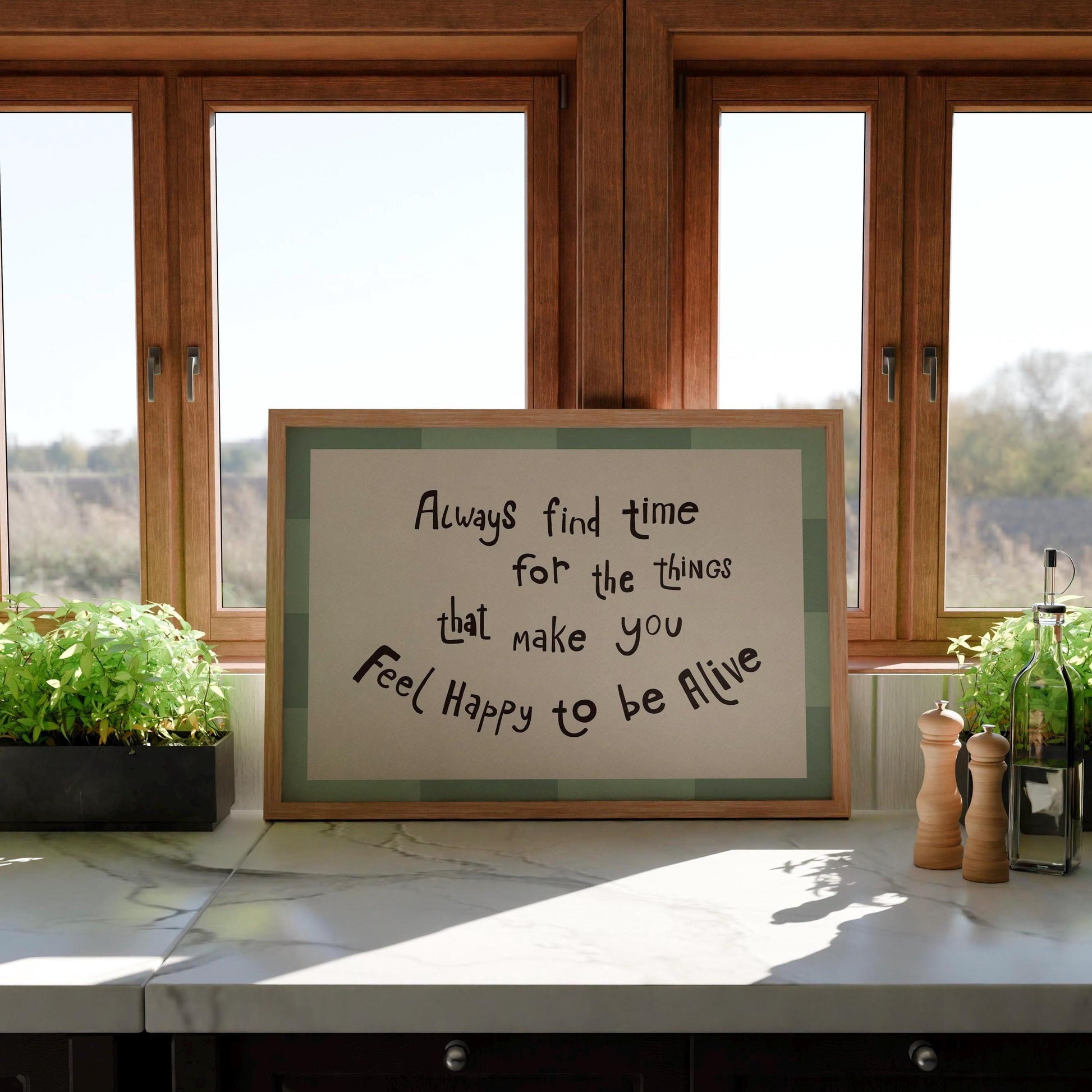 Always Find Time Quote Print, Preppy Pink Checkered Wall Art, Trendy Poster MR74