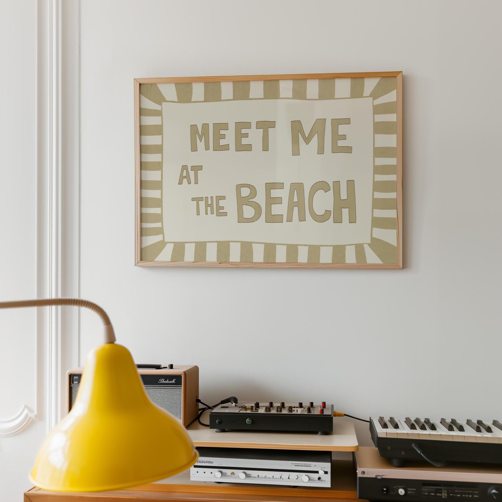 Meet Me at the Beach Print, Funny Coastal Typography Poster, Nautical Summer Art MR18