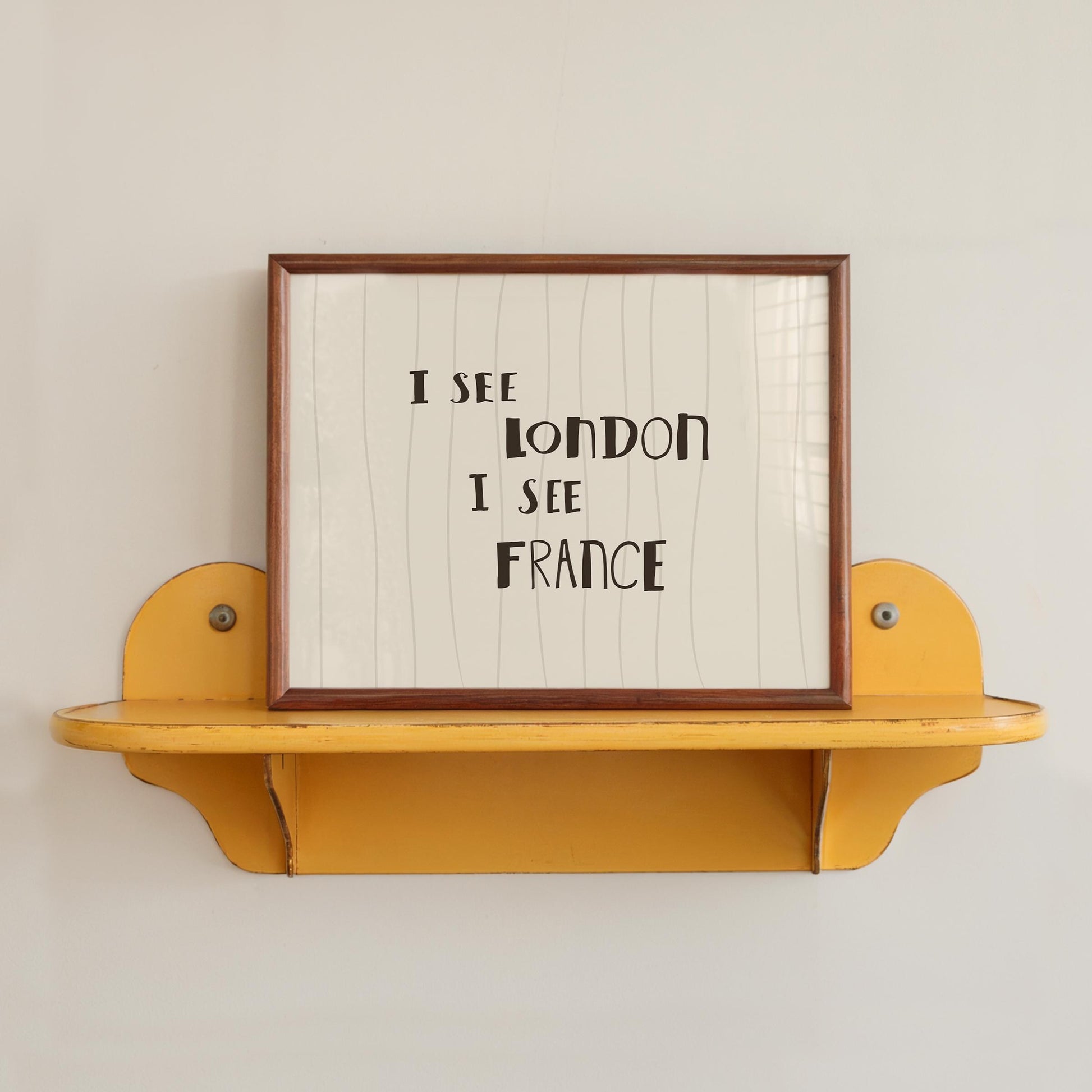 I See London I See France Print, Funny Bathroom Art, Striped Cheeky Decor MR97