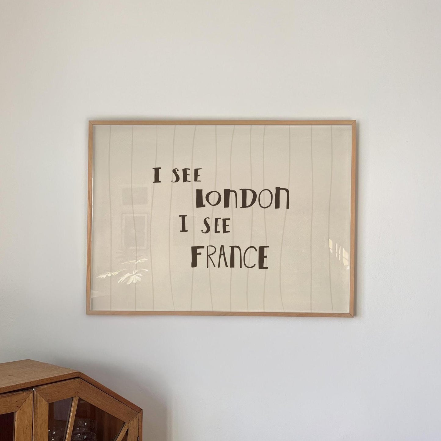 I See London I See France Print, Funny Bathroom Art, Striped Cheeky Decor MR97