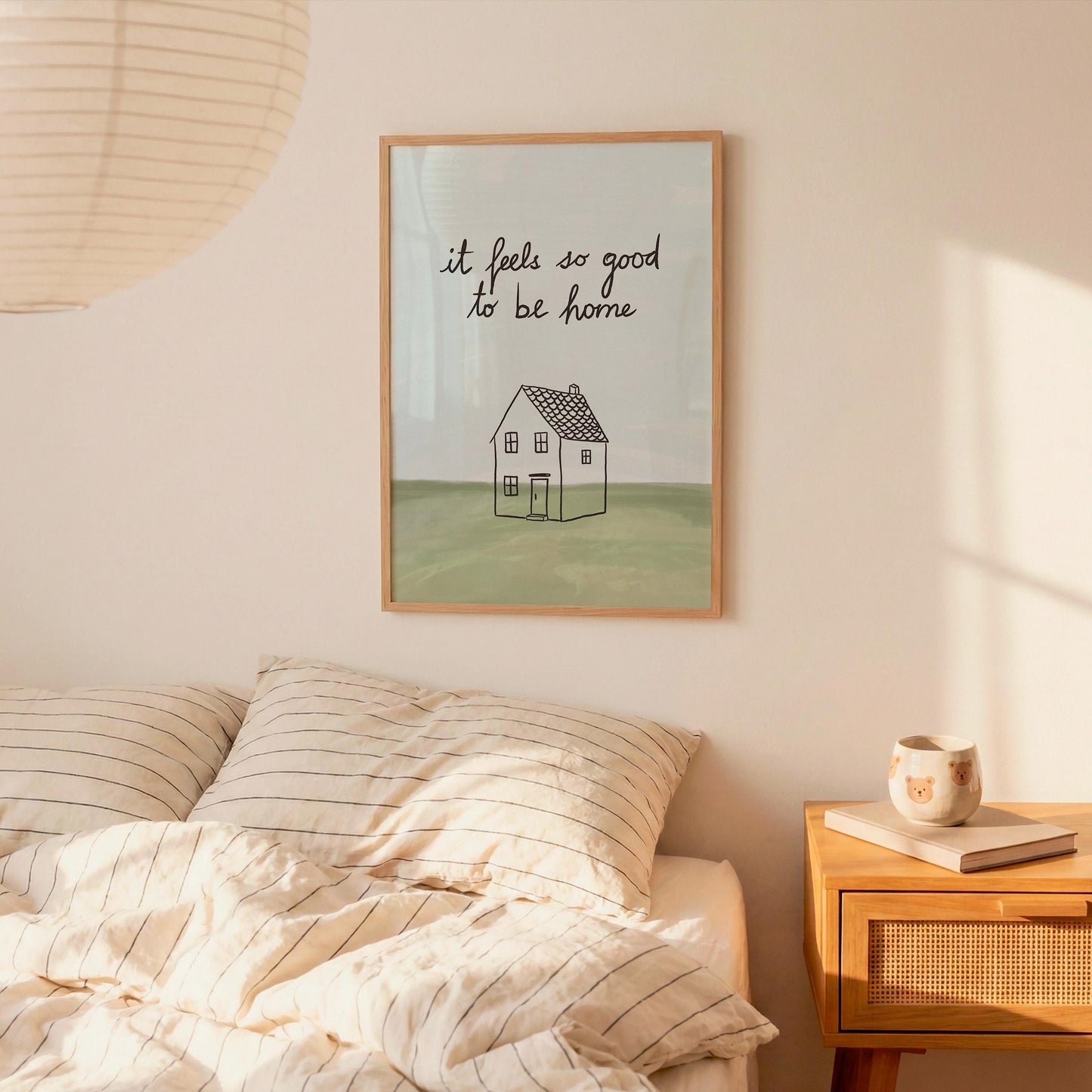 It Feels So Good To Be Home Print, Housewarming Gift, Cozy Wall Art (MR104)