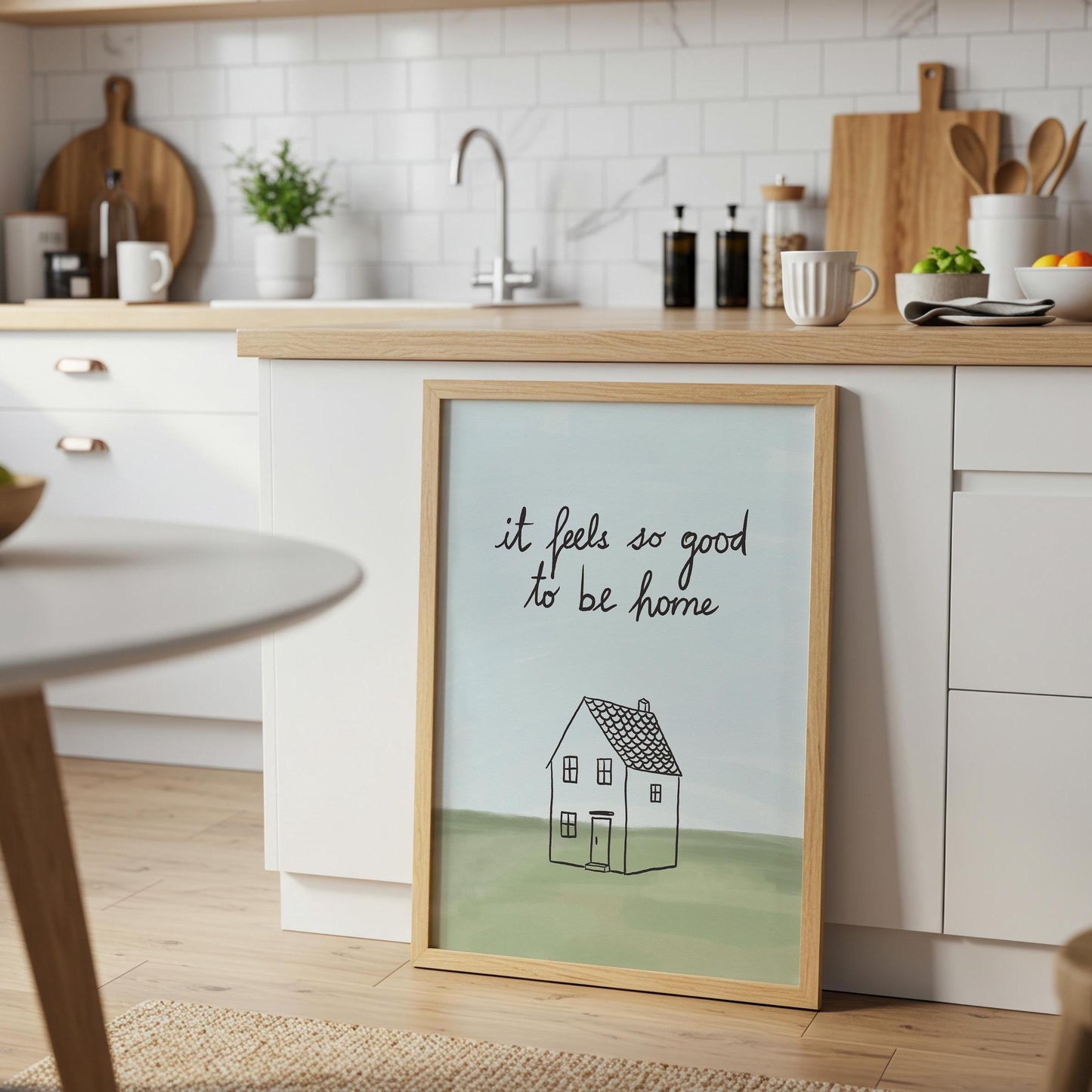 It Feels So Good To Be Home Print, Housewarming Gift, Cozy Wall Art (MR104)