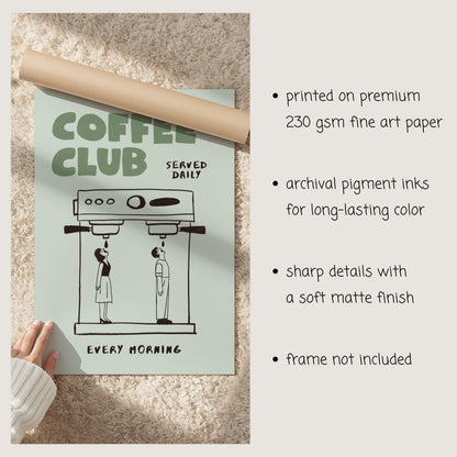 Coffee Bar Decor Set of 2 Posters, Espresso Print, Retro Kitchen Art, Coffee-Lover Gift