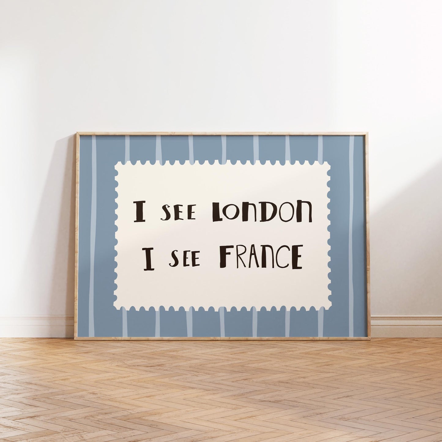 I See London France Print, Funny Bathroom Wall Art, Retro Stripe Poster (UNFRAMED) MR99
