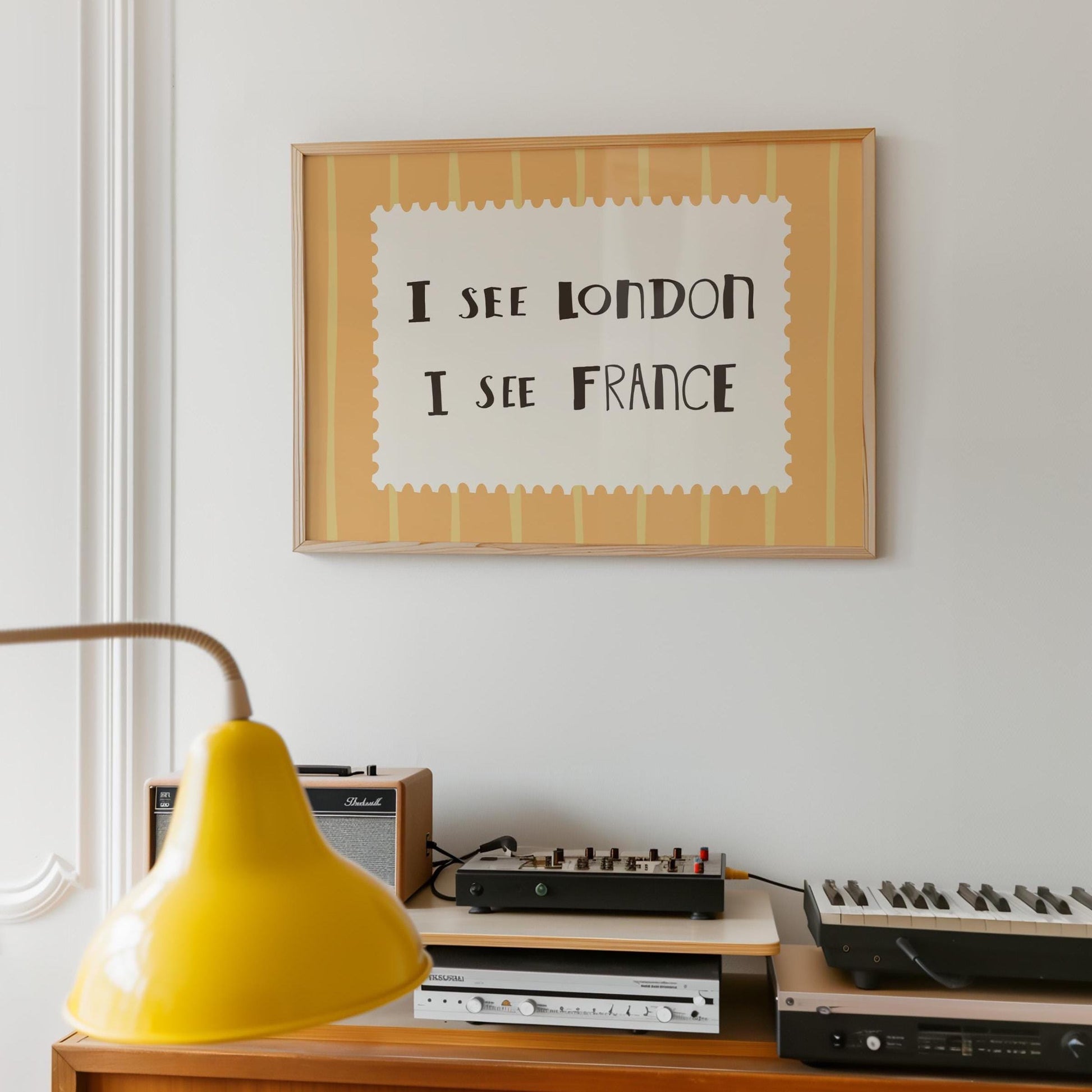 I See London France Print, Funny Bathroom Wall Art, Retro Stripe Poster (UNFRAMED) MR99