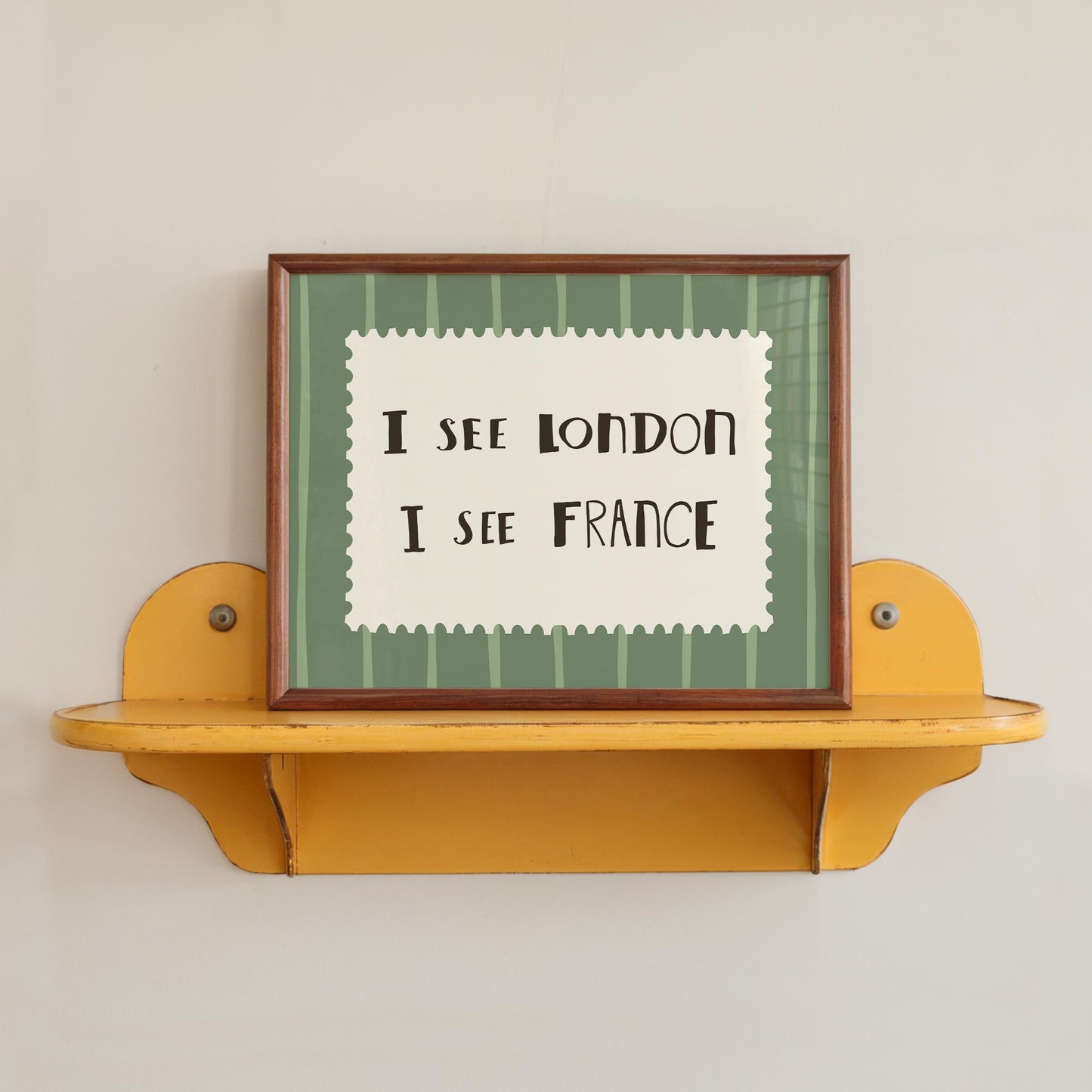 I See London France Print, Funny Bathroom Wall Art, Retro Stripe Poster (UNFRAMED) MR99