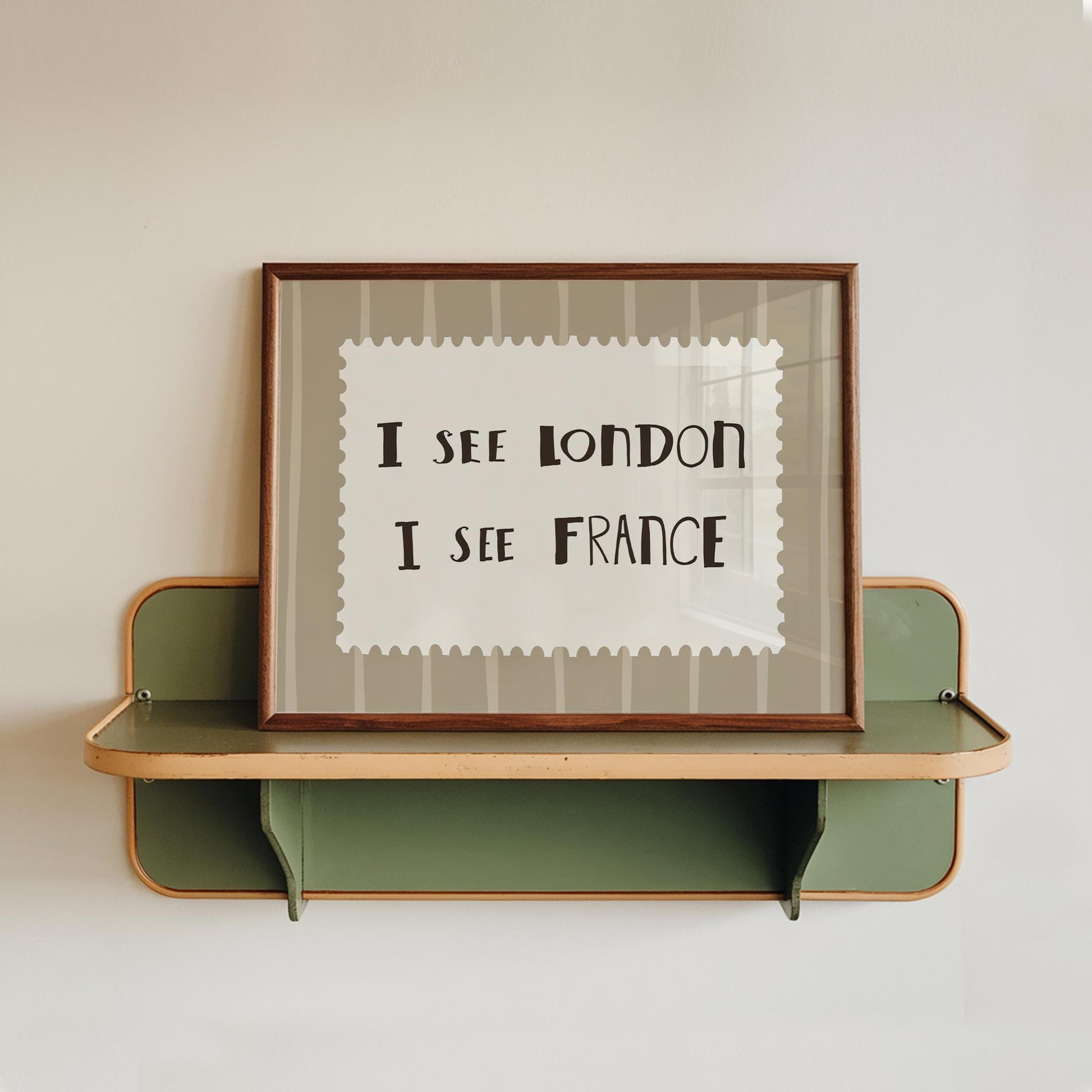 I See London France Print, Funny Bathroom Wall Art, Retro Stripe Poster (UNFRAMED) MR99