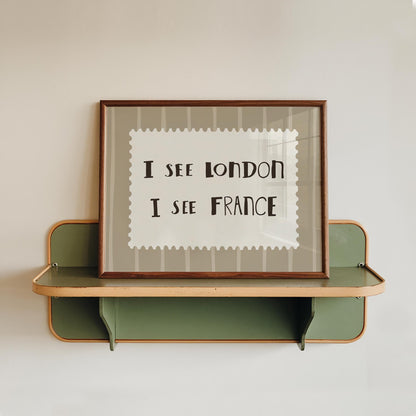 I See London France Print, Funny Bathroom Wall Art, Retro Stripe Poster (UNFRAMED) MR99