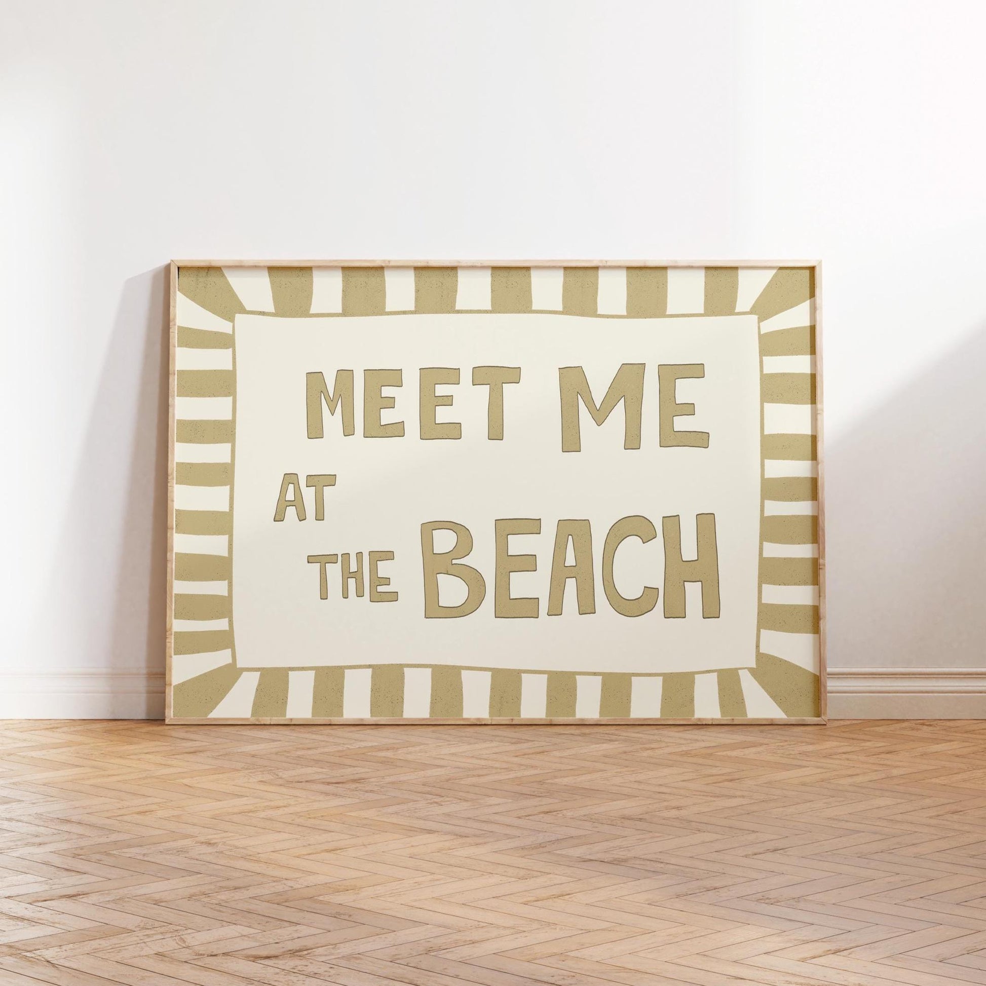 Meet Me at the Beach Print, Funny Coastal Typography Poster, Nautical Summer Art MR18