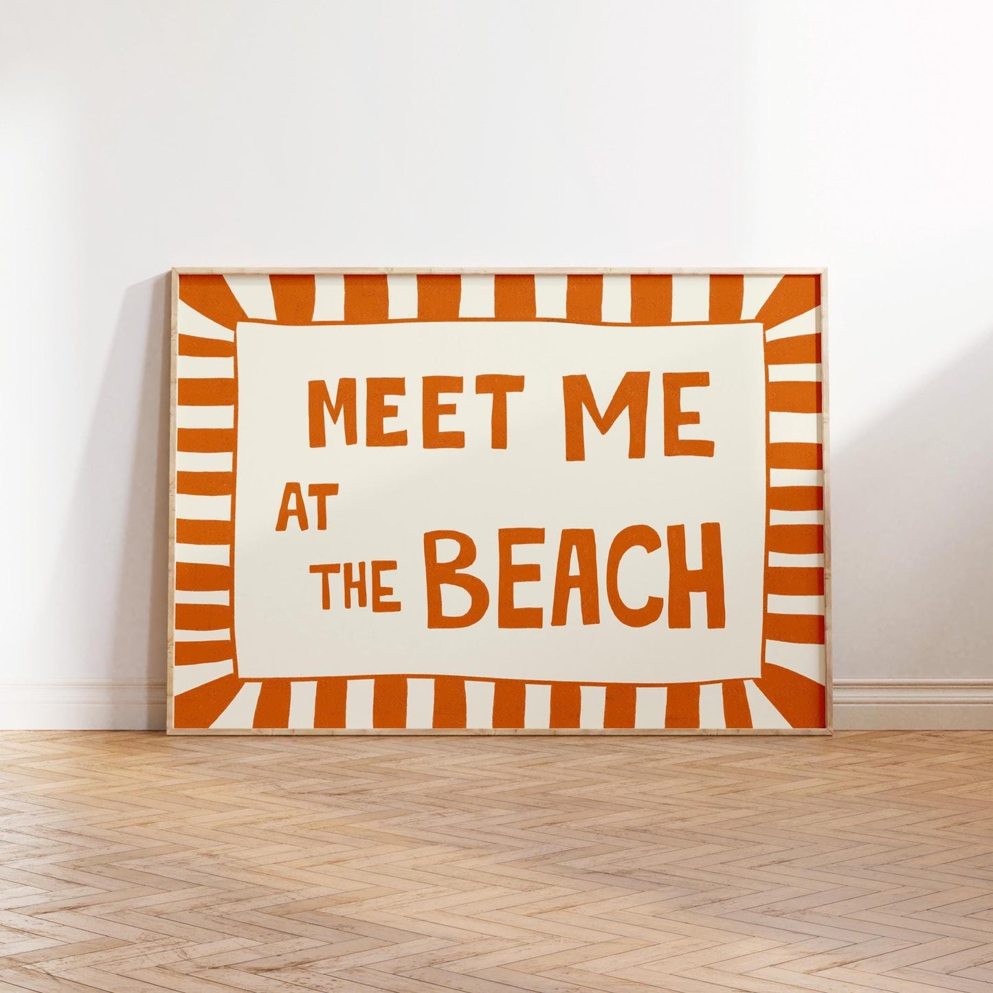 Meet Me at the Beach Print, Funny Coastal Typography Poster, Nautical Summer Art MR18