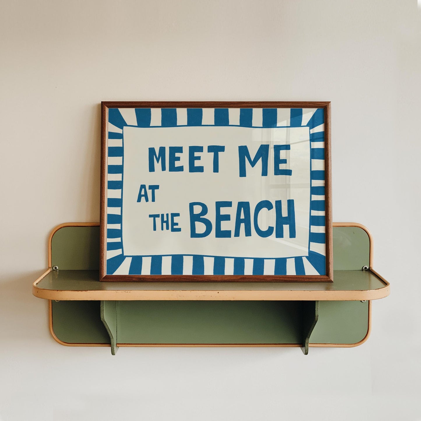 Meet Me at the Beach Print, Funny Coastal Typography Poster, Nautical Summer Art MR18