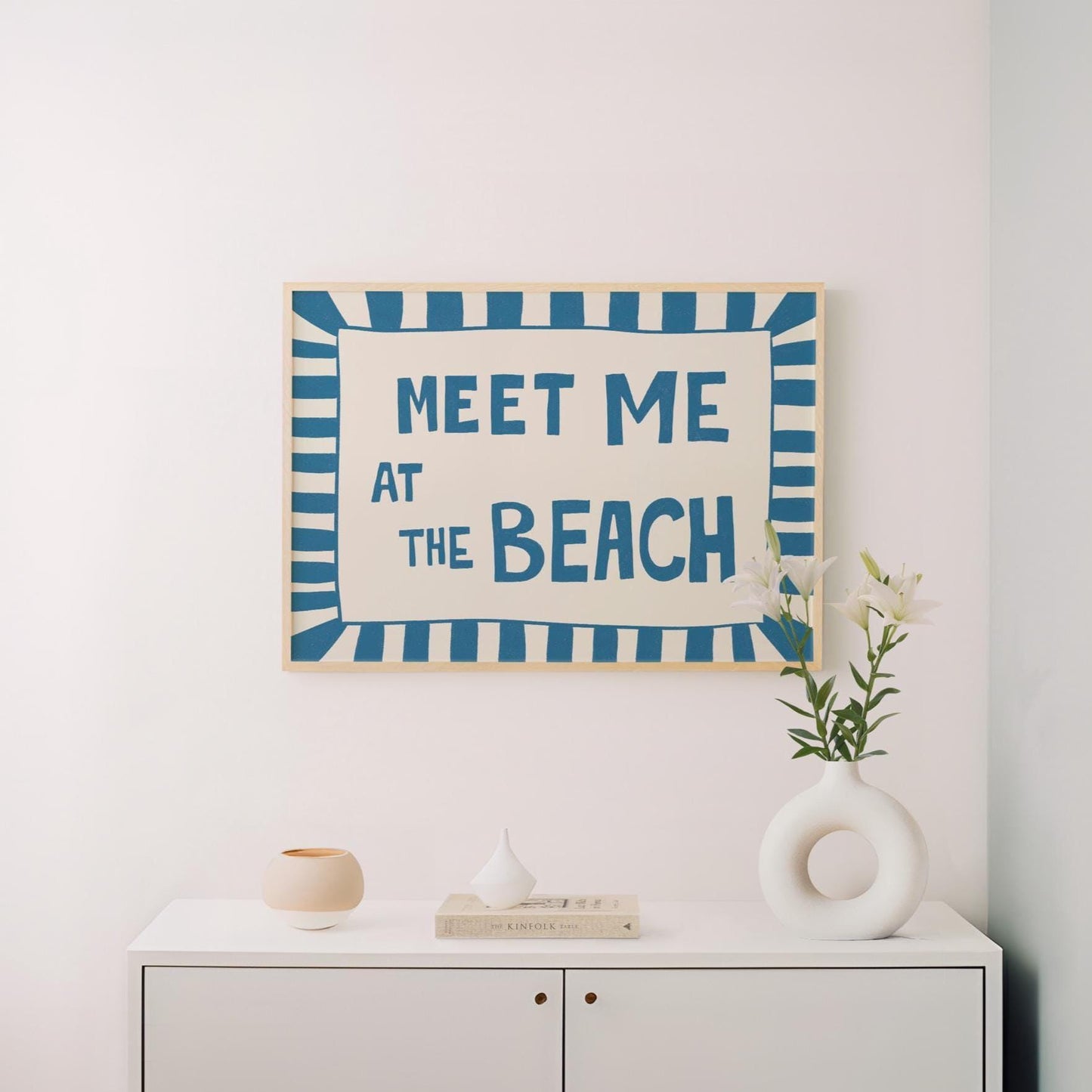 Meet Me at the Beach Print, Funny Coastal Typography Poster, Nautical Summer Art MR18